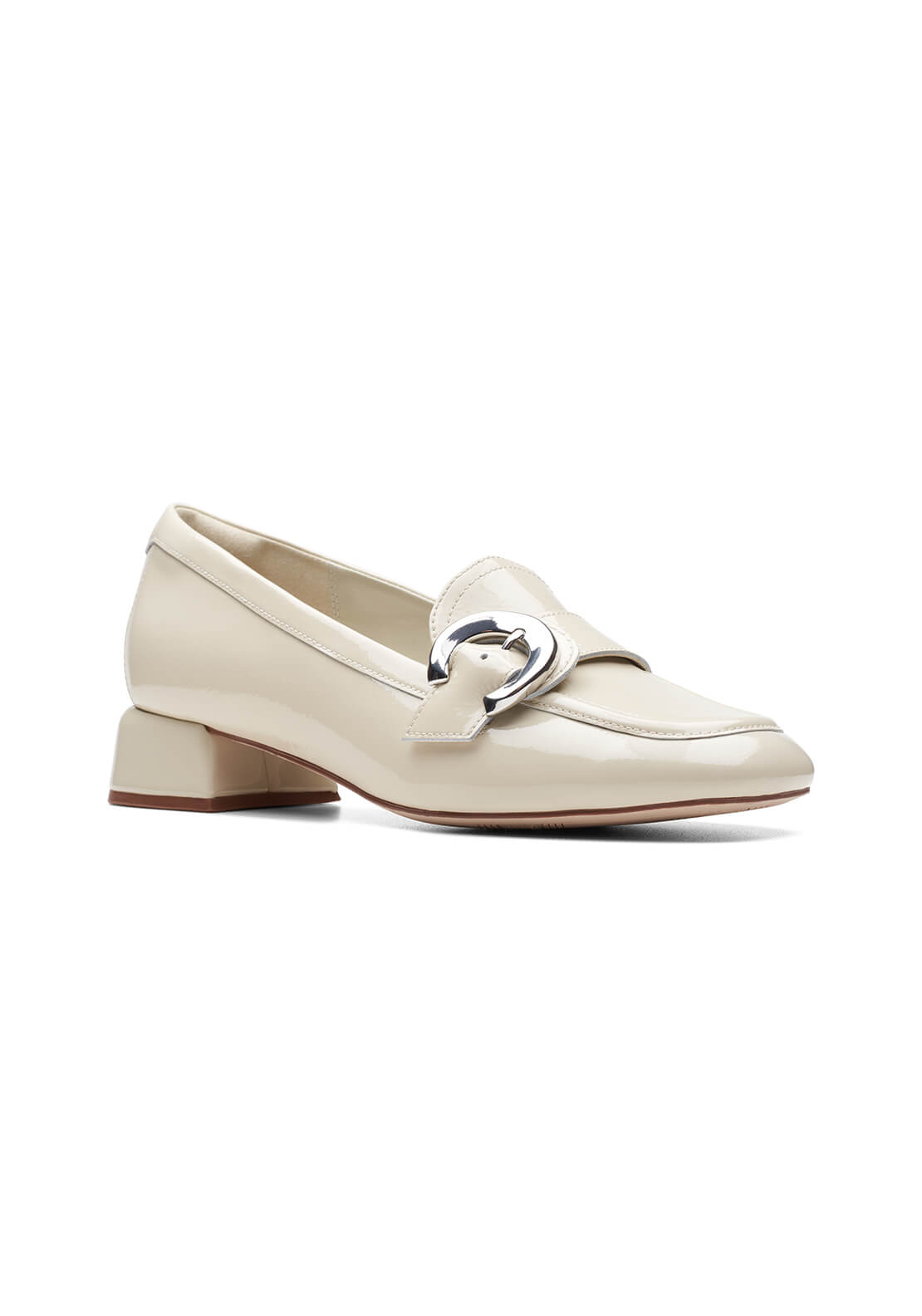 Clarks Daiss30 Trim Heeled Loafer - Ivory 4 Shaws Department Stores