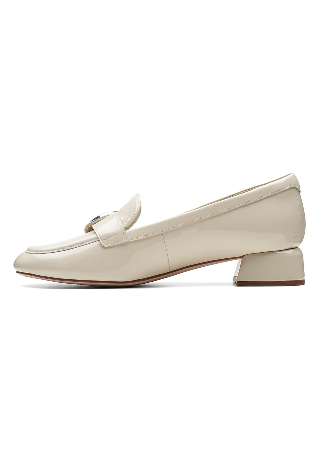 Clarks Daiss30 Trim Heeled Loafer - Ivory 2 Shaws Department Stores