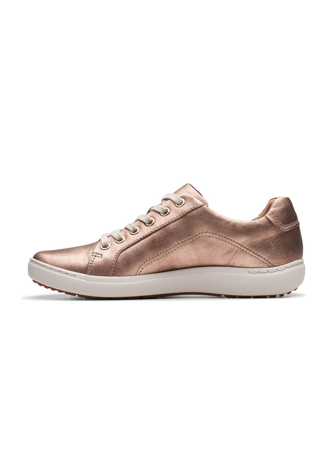 Clarks Nalle Lace Zip Trainer - Rose Gold 2 Shaws Department Stores