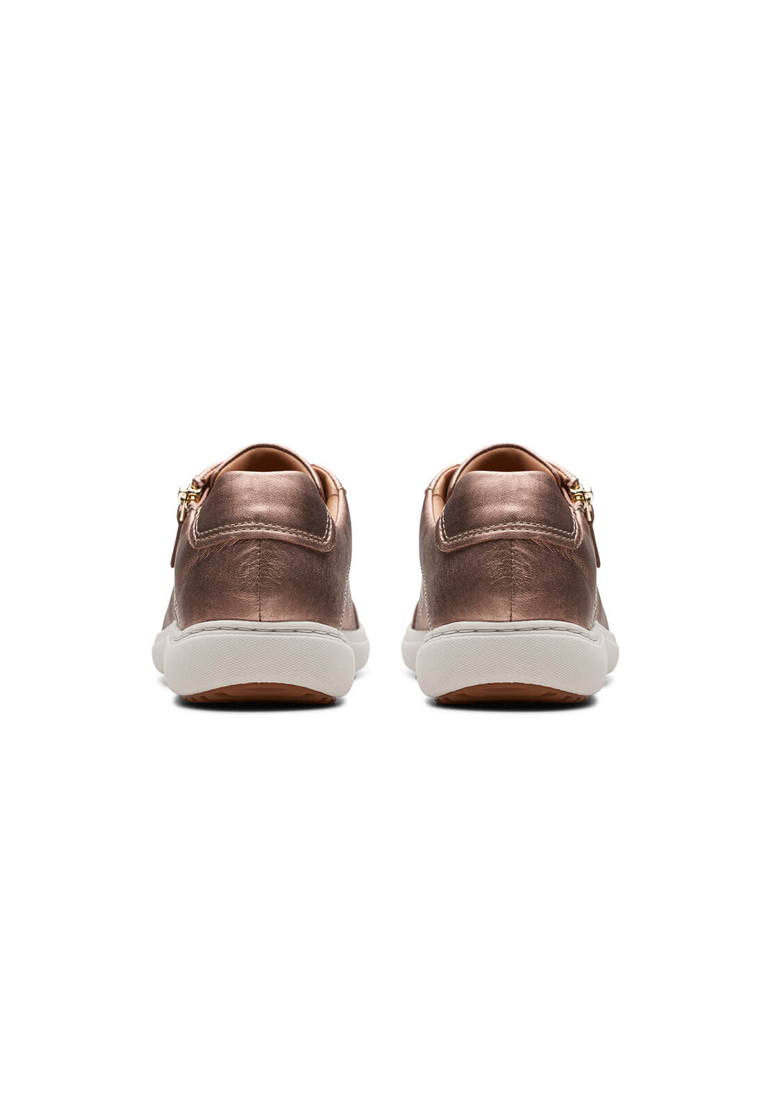Clarks Nalle Lace Zip Trainer - Rose Gold 4 Shaws Department Stores