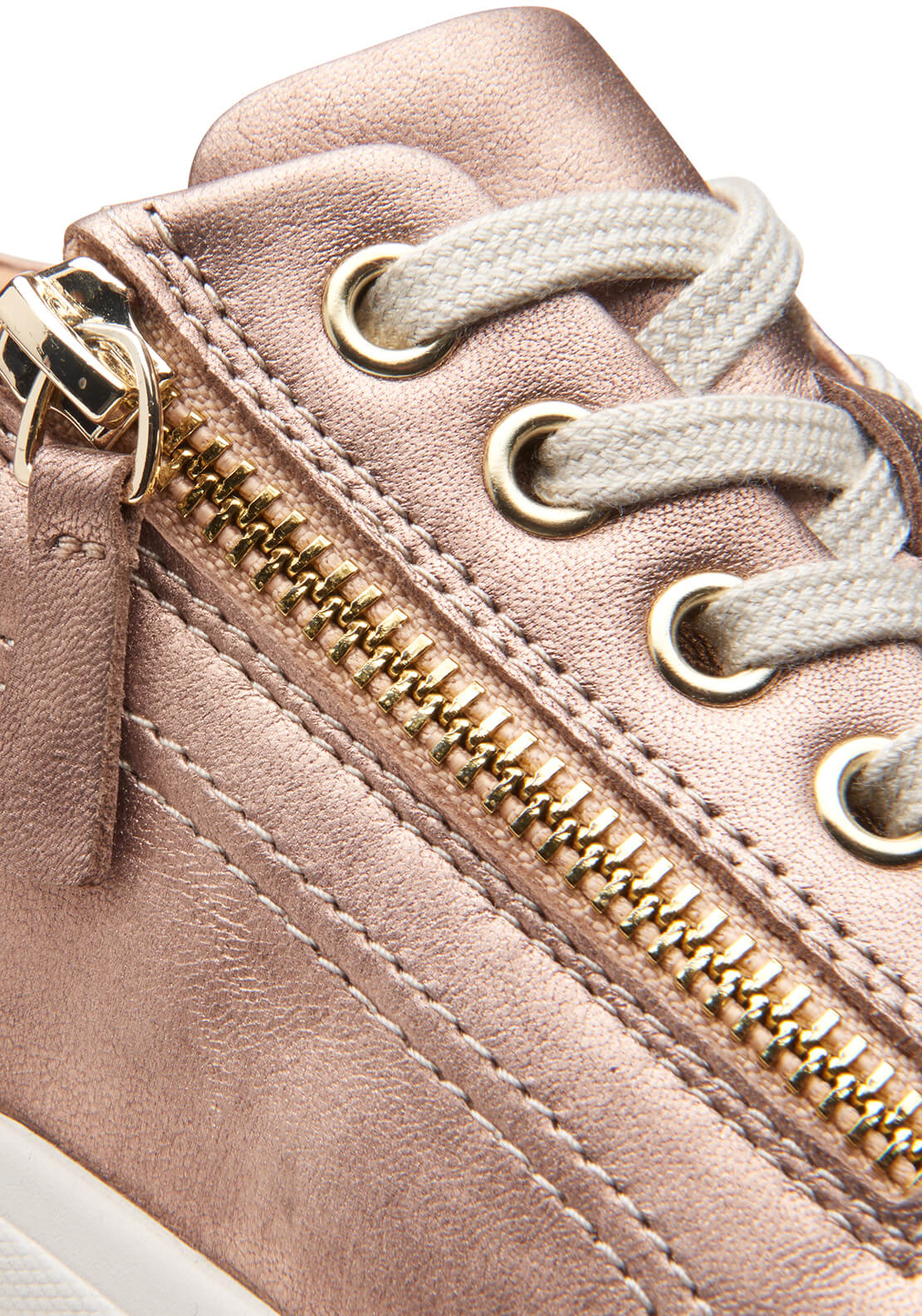 Clarks Nalle Lace Zip Trainer - Rose Gold 8 Shaws Department Stores