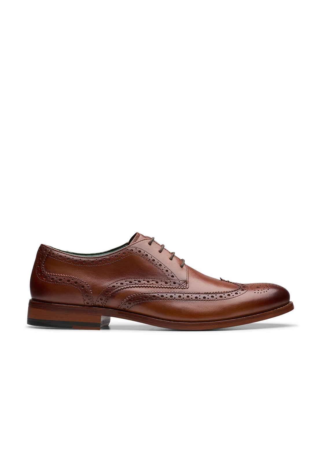 Clarks Craftjames Tip Formal Shoe - Mid Tan Leather 6 Shaws Department Stores
