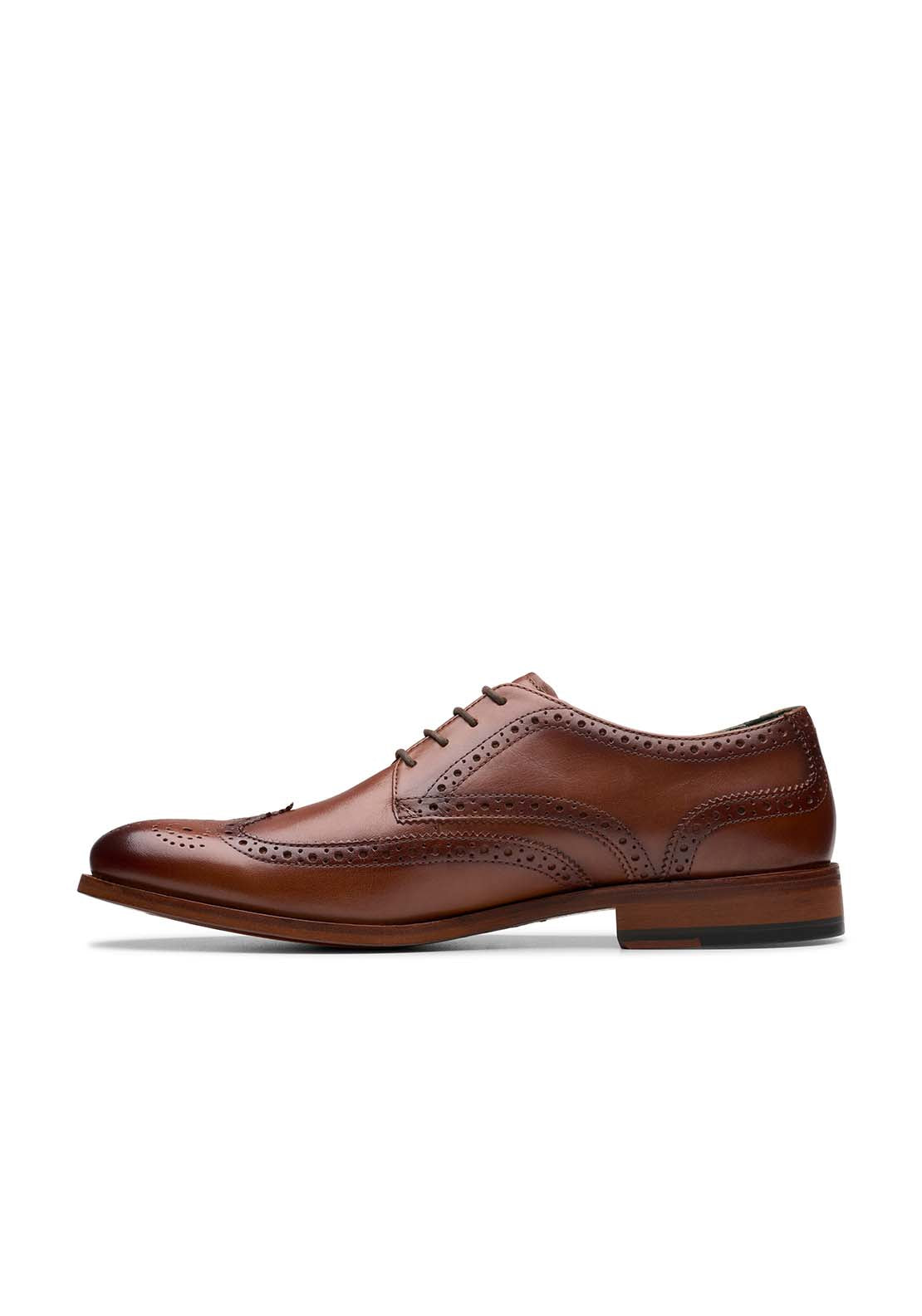 Clarks Craftjames Tip Formal Shoe - Mid Tan Leather 5 Shaws Department Stores