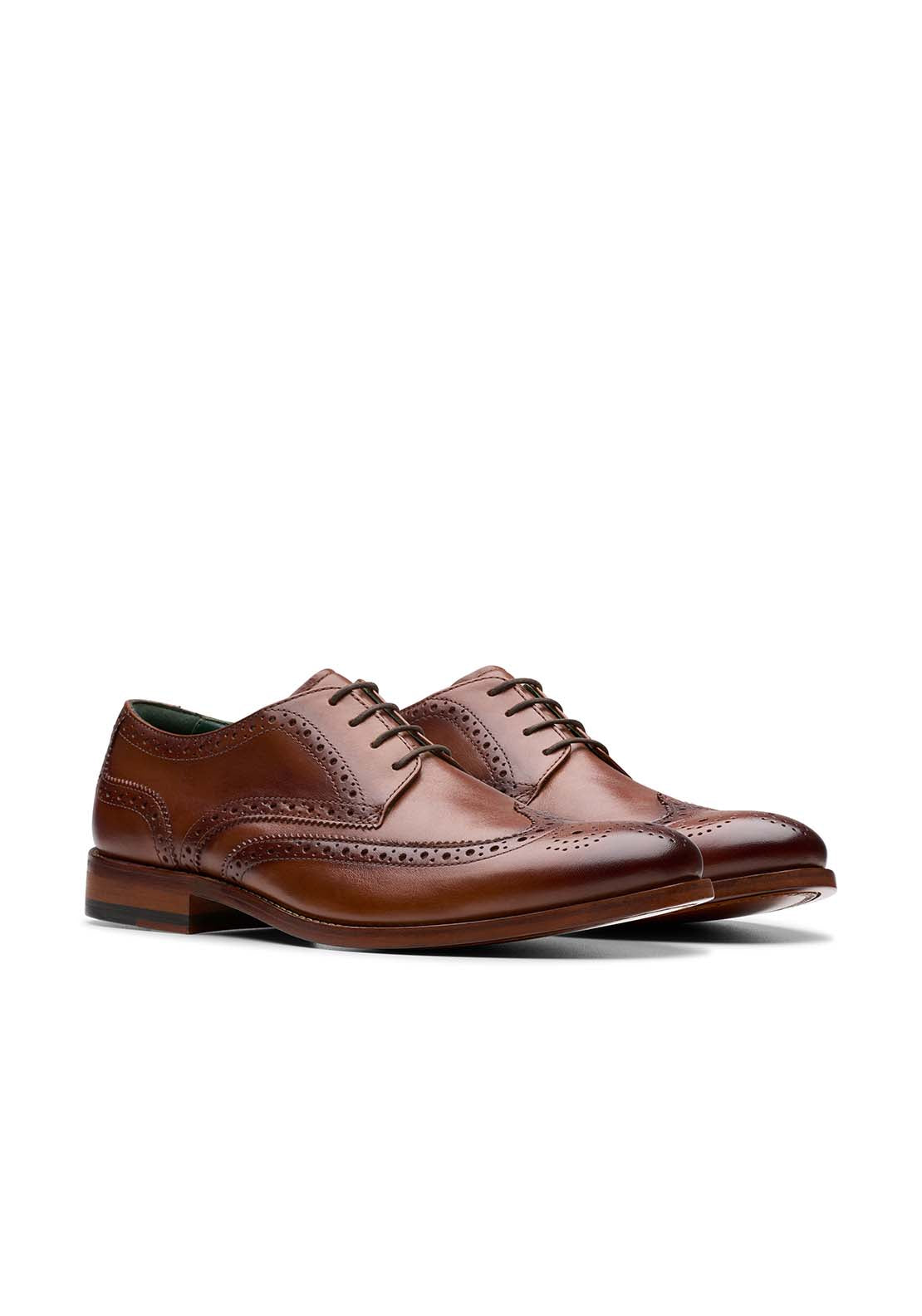 Clarks Craftjames Tip Formal Shoe - Mid Tan Leather 1 Shaws Department Stores