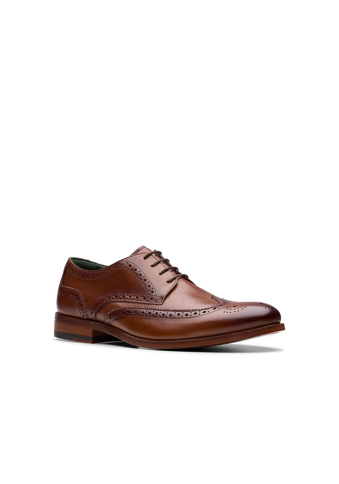Clarks Craftjames Tip Formal Shoe - Mid Tan Leather 2 Shaws Department Stores