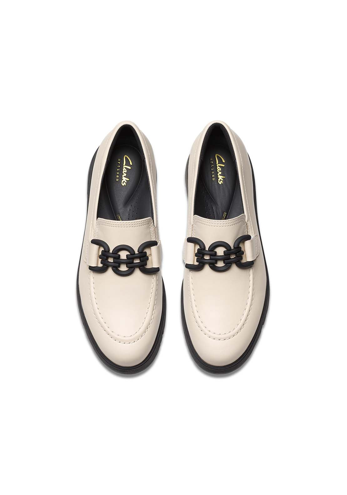 Clarks Loriini Izzy Shoe - Cream Leather 4 Shaws Department Stores