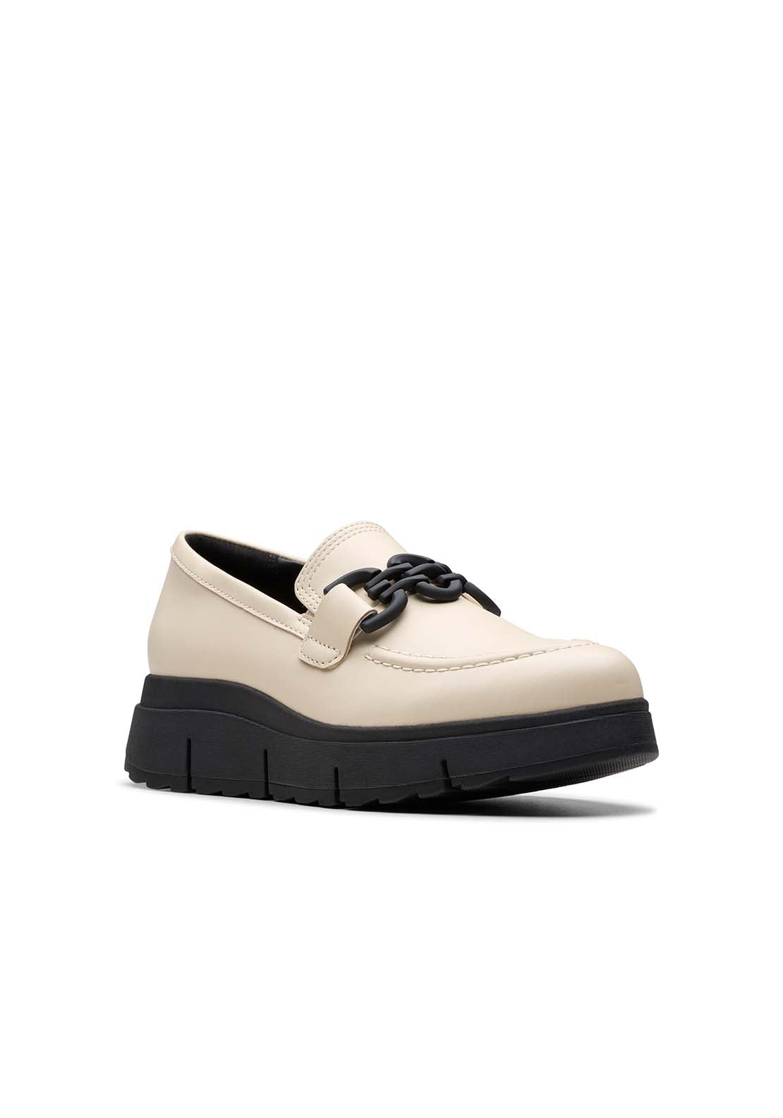 Clarks Loriini Izzy Shoe - Cream Leather 2 Shaws Department Stores