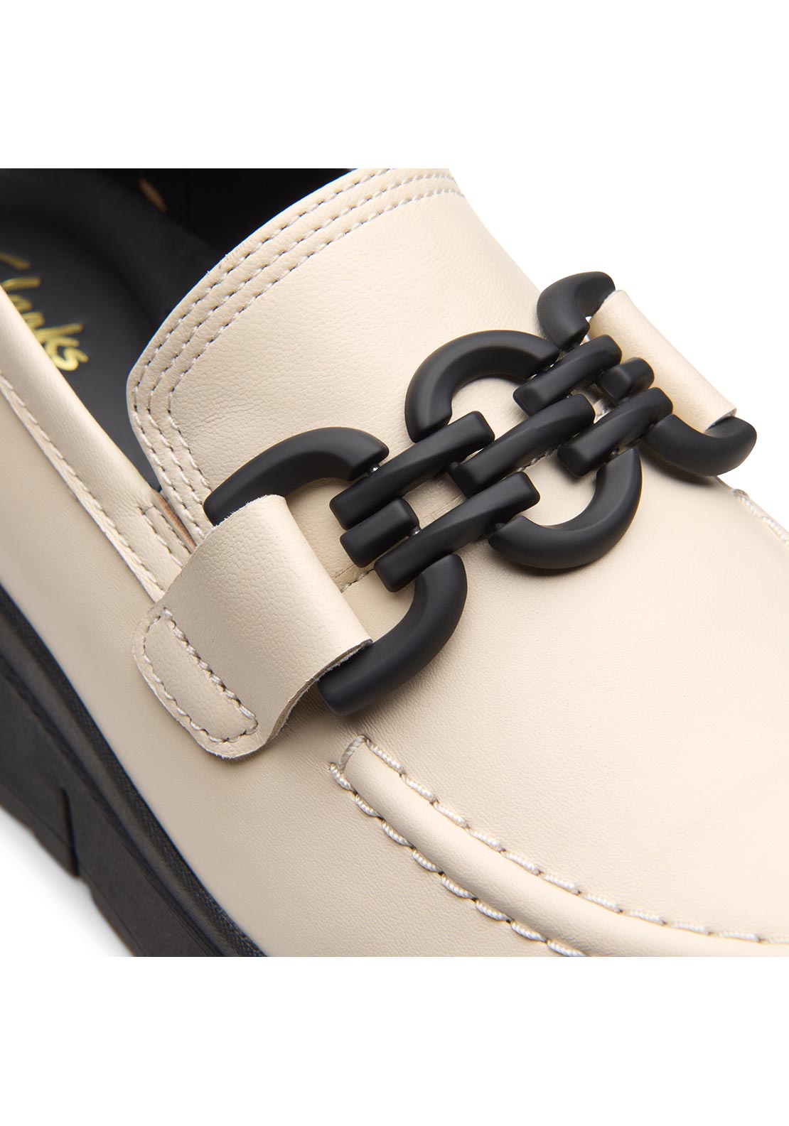 Clarks Loriini Izzy Shoe - Cream Leather 3 Shaws Department Stores