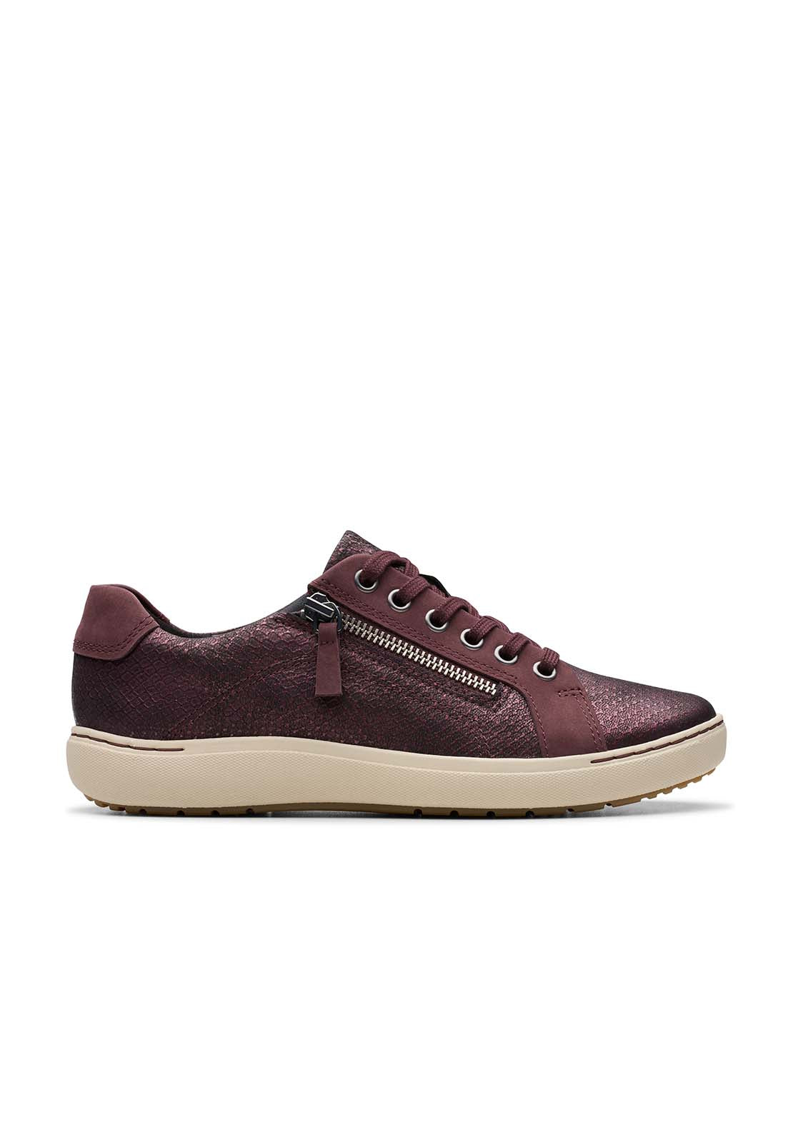 Clarks Nalle Lace Shoe - Wine 6 Shaws Department Stores