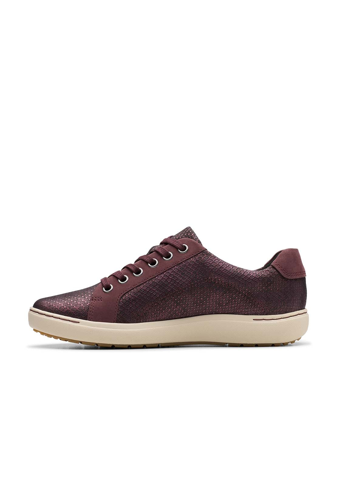 Clarks Nalle Lace Shoe - Wine 5 Shaws Department Stores