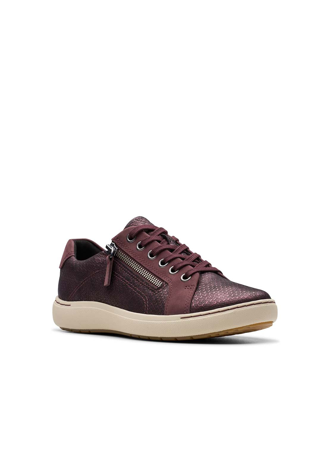 Clarks Nalle Lace Shoe - Wine 2 Shaws Department Stores