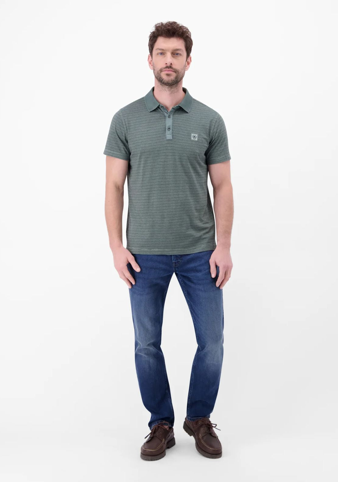 Lerros Classic Short Sleeve Polo Shirt - Storm Grey 4 Shaws Department Stores
