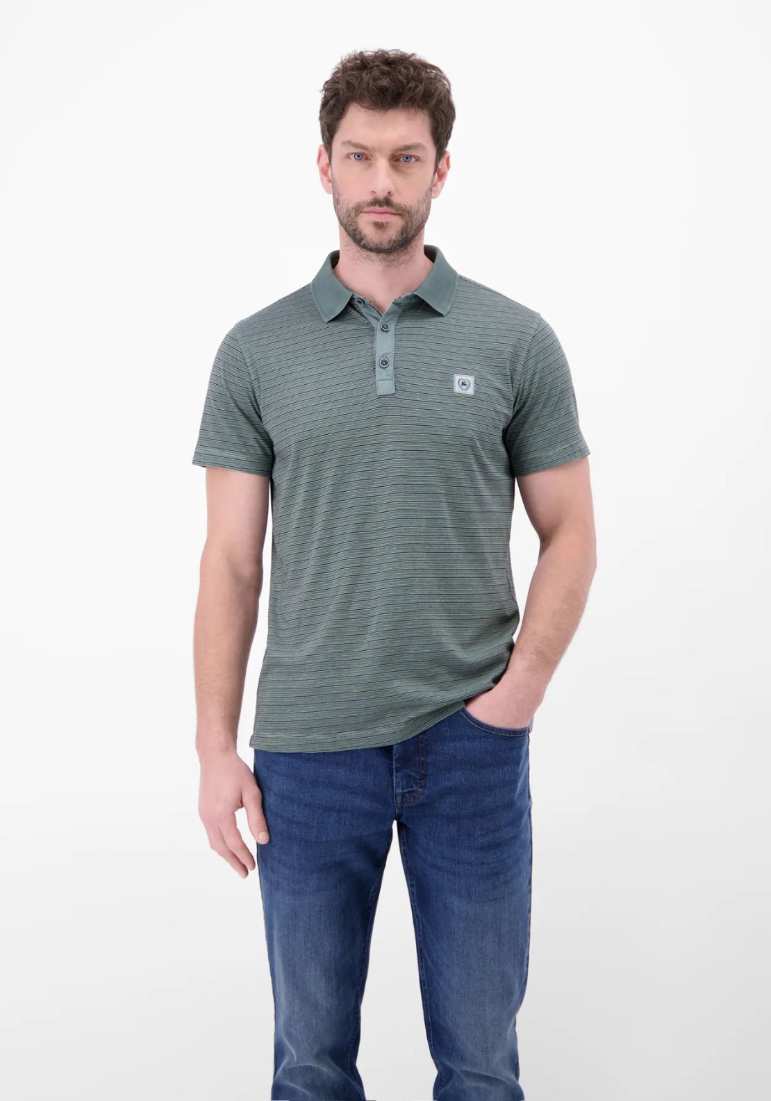 Lerros Classic Short Sleeve Polo Shirt - Storm Grey 1 Shaws Department Stores