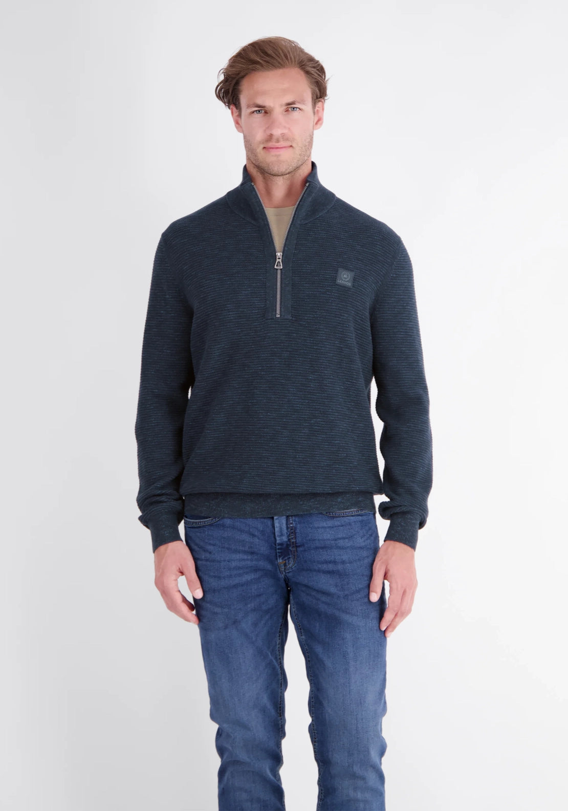 1/4 Zip Knit Sweater - Classic Navy