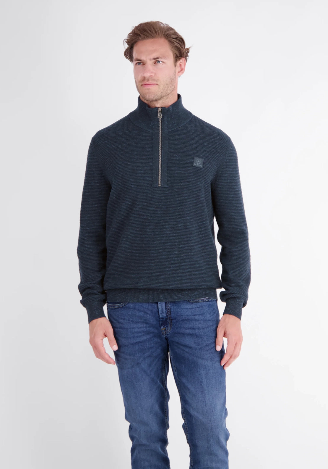1/4 Zip Knit Sweater - Classic Navy