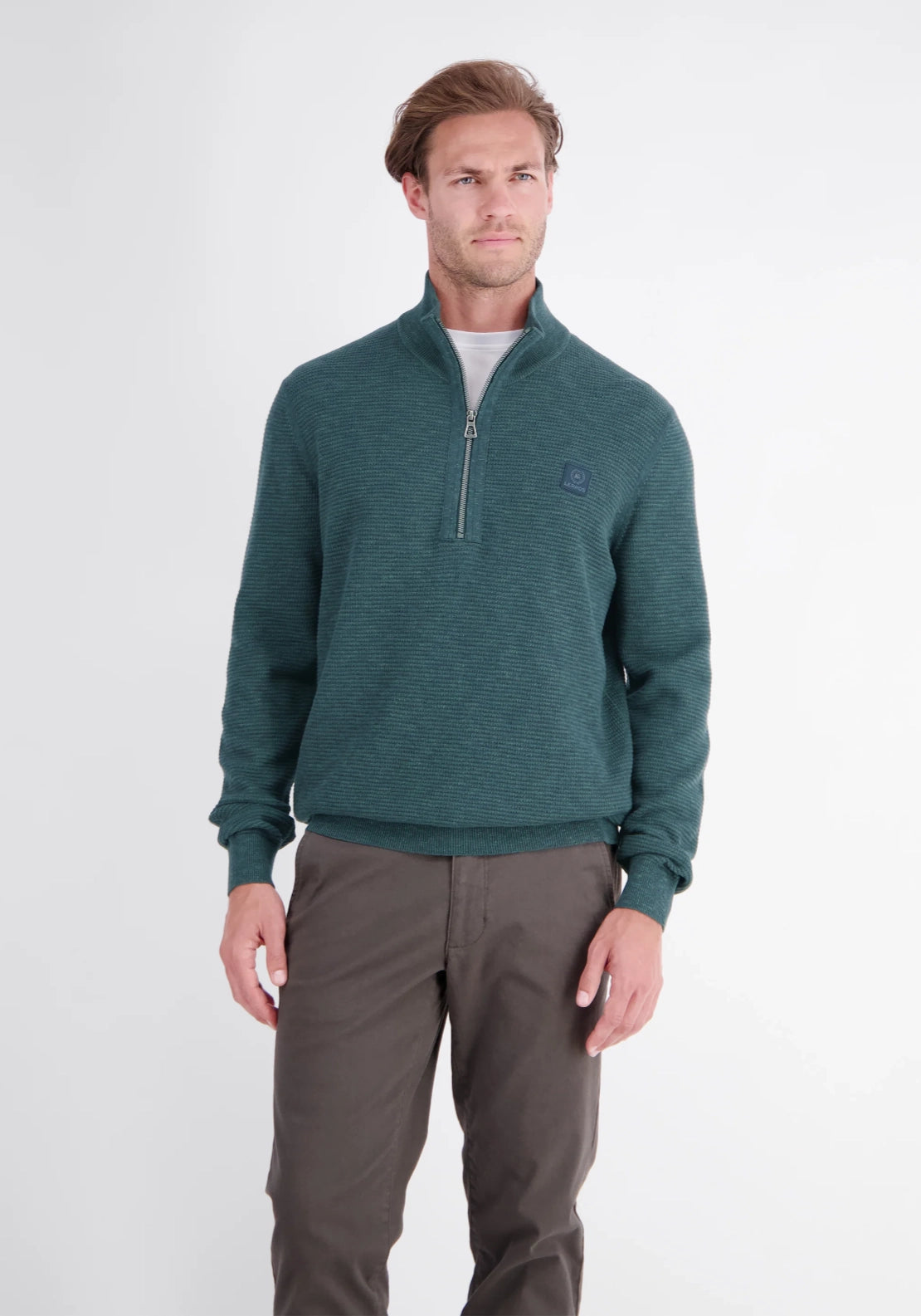 1/4 Zip Knit Sweater - Cedar Green