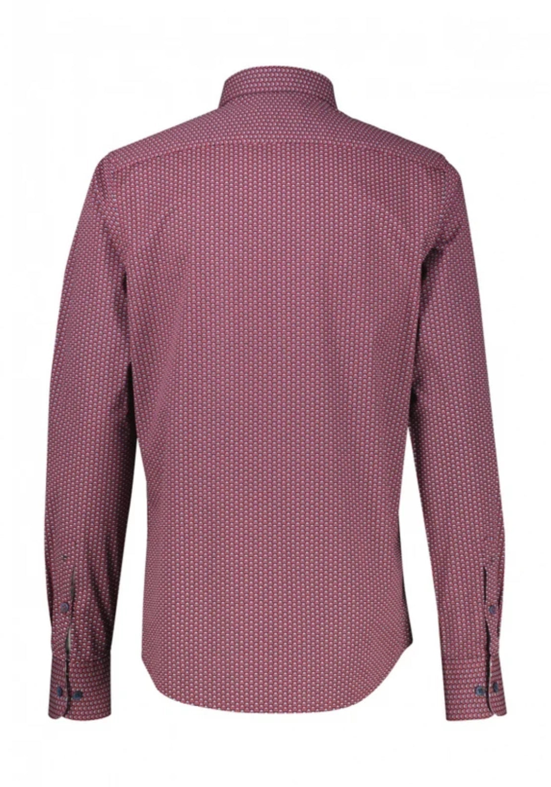 Geometric Print Shirt - Muted Red