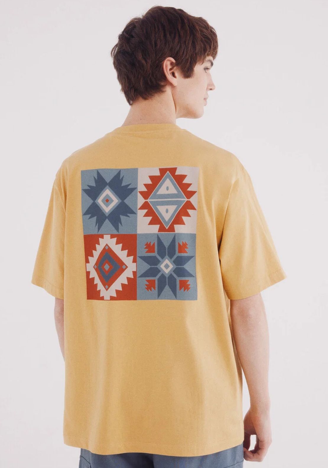 Springfield Ethnic T-Shirt - Yellow 2 Shaws Department Stores