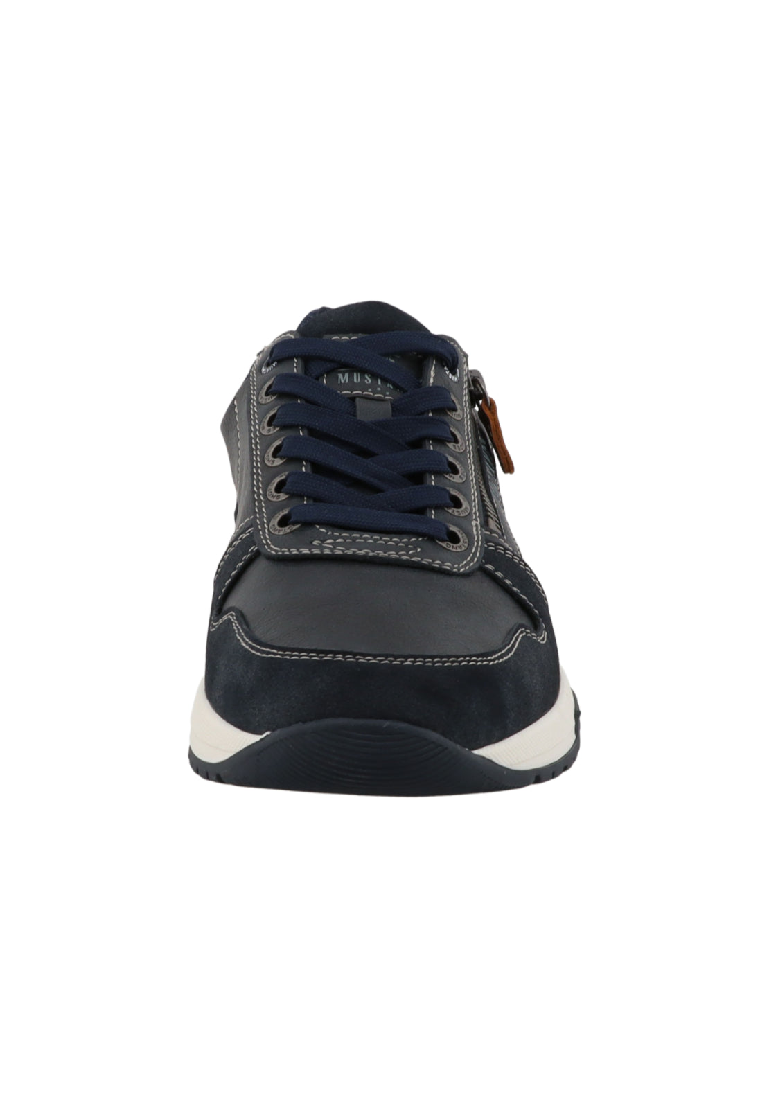 Mustang Side Zip Trainer - Navy 4 Shaws Department Stores