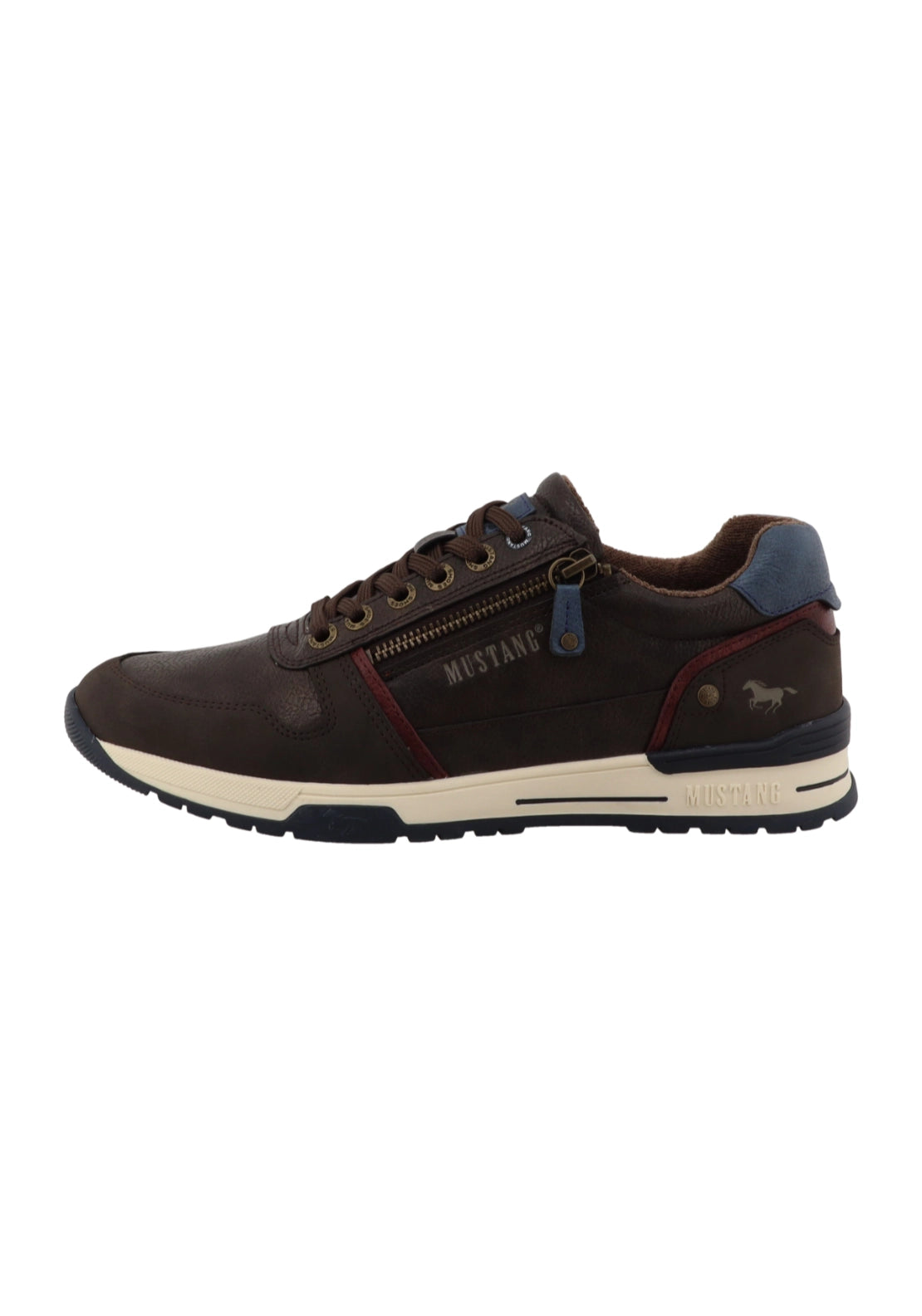 Cream Unit Side Zip Trainer - Mokka