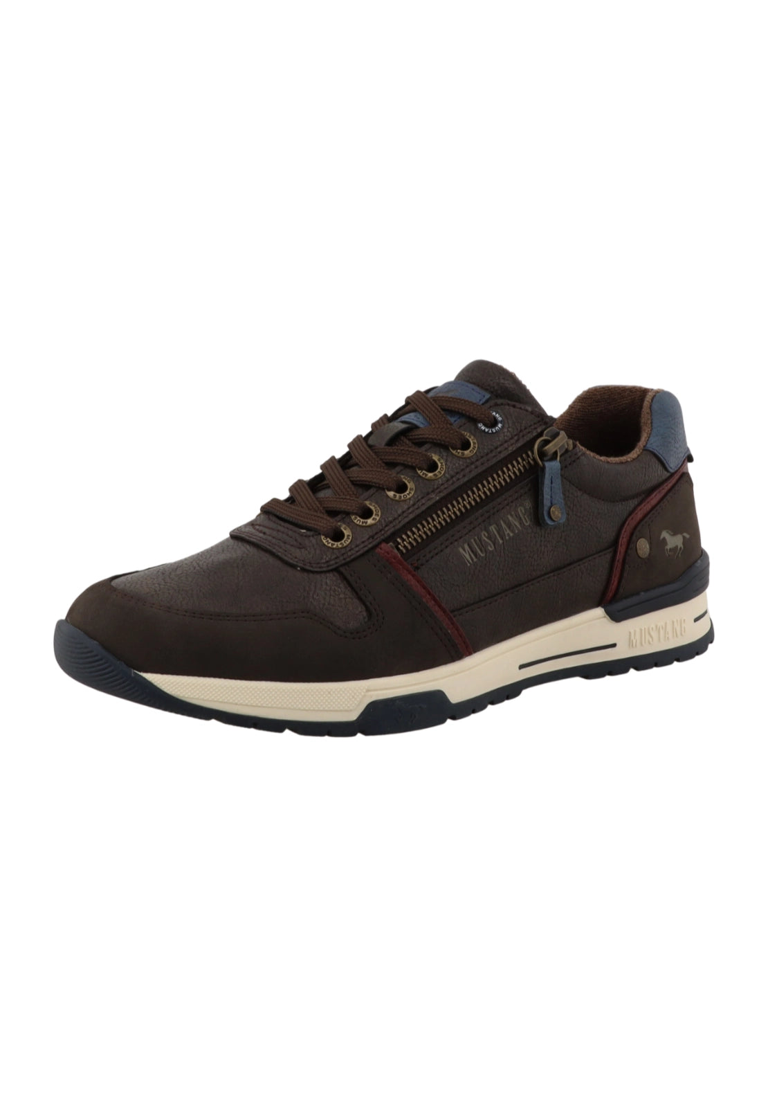 Cream Unit Side Zip Trainer - Mokka