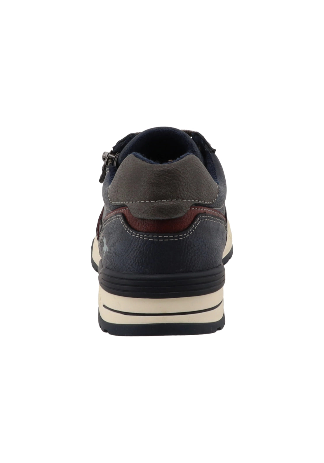 Cream Unit Side Zip Trainer - Lt Navy