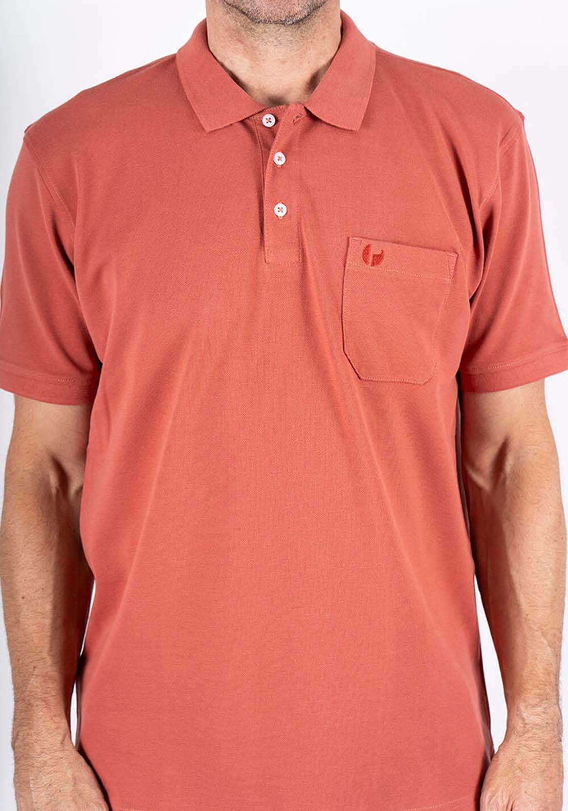 Yeats Rodger Plain Polo - Henna Red 2 Shaws Department Stores