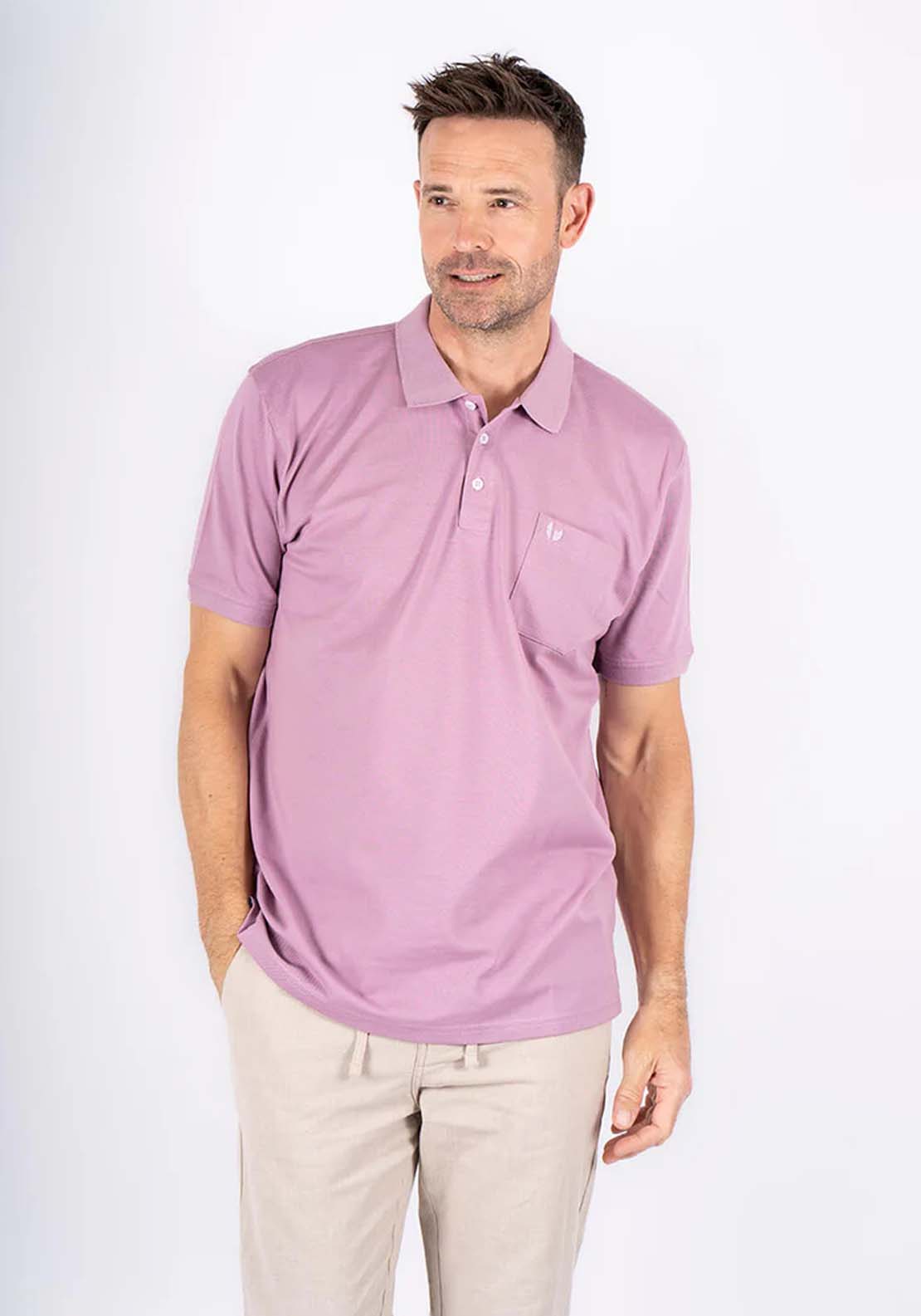 Yeats Rodger Plain Polo - Light Purple 1 Shaws Department Stores