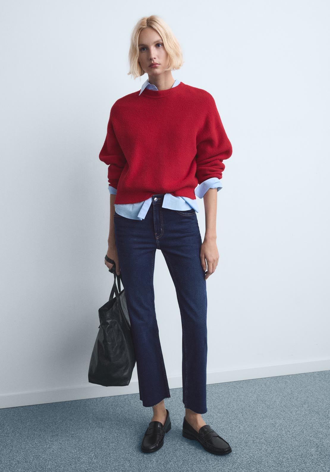 Mango Sienna Mid Rise Flared Cropped Jeans - Blue 4 Shaws Department Stores
