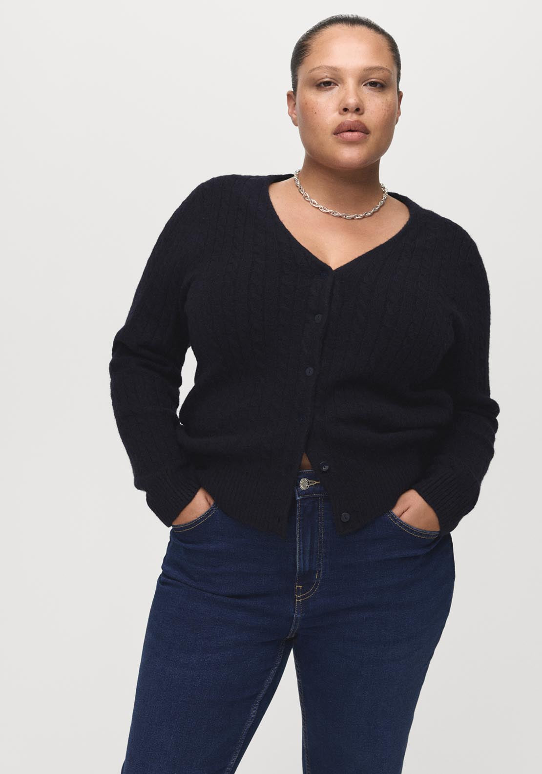 Mango Sienna Mid Rise Flared Cropped Jeans - Blue 7 Shaws Department Stores
