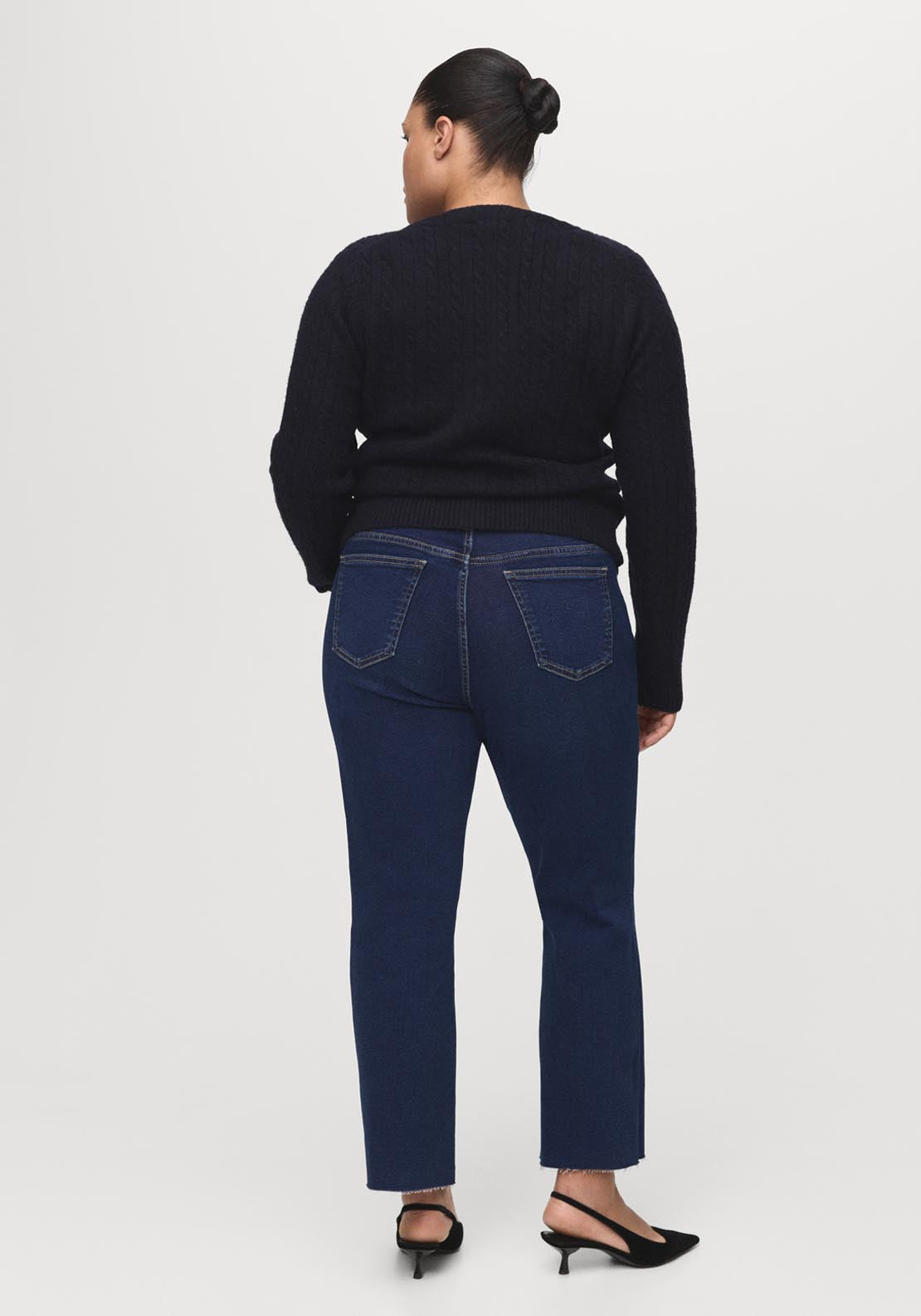 Mango Sienna Mid Rise Flared Cropped Jeans - Blue 6 Shaws Department Stores