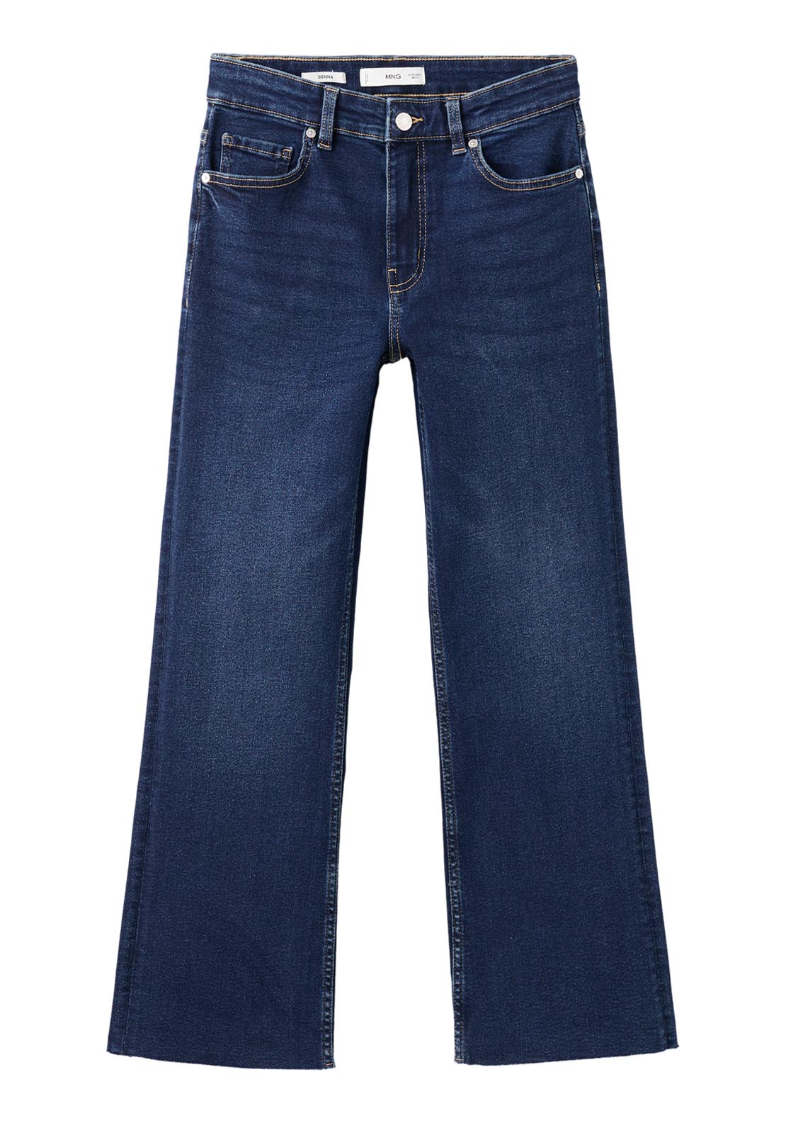 Mango Sienna Mid Rise Flared Cropped Jeans - Blue 10 Shaws Department Stores