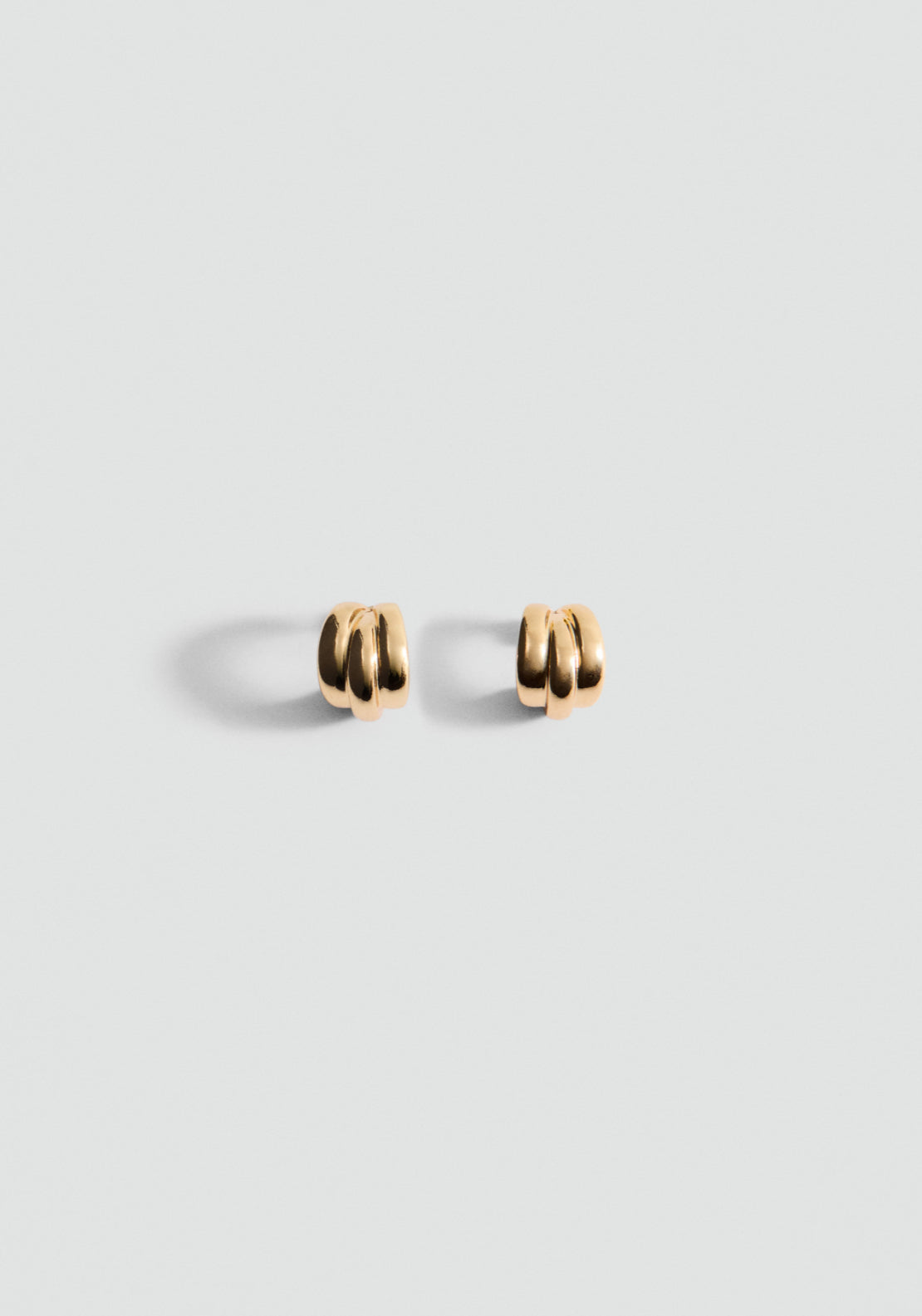 Embossed Semi-Hoop Earrings - Gold