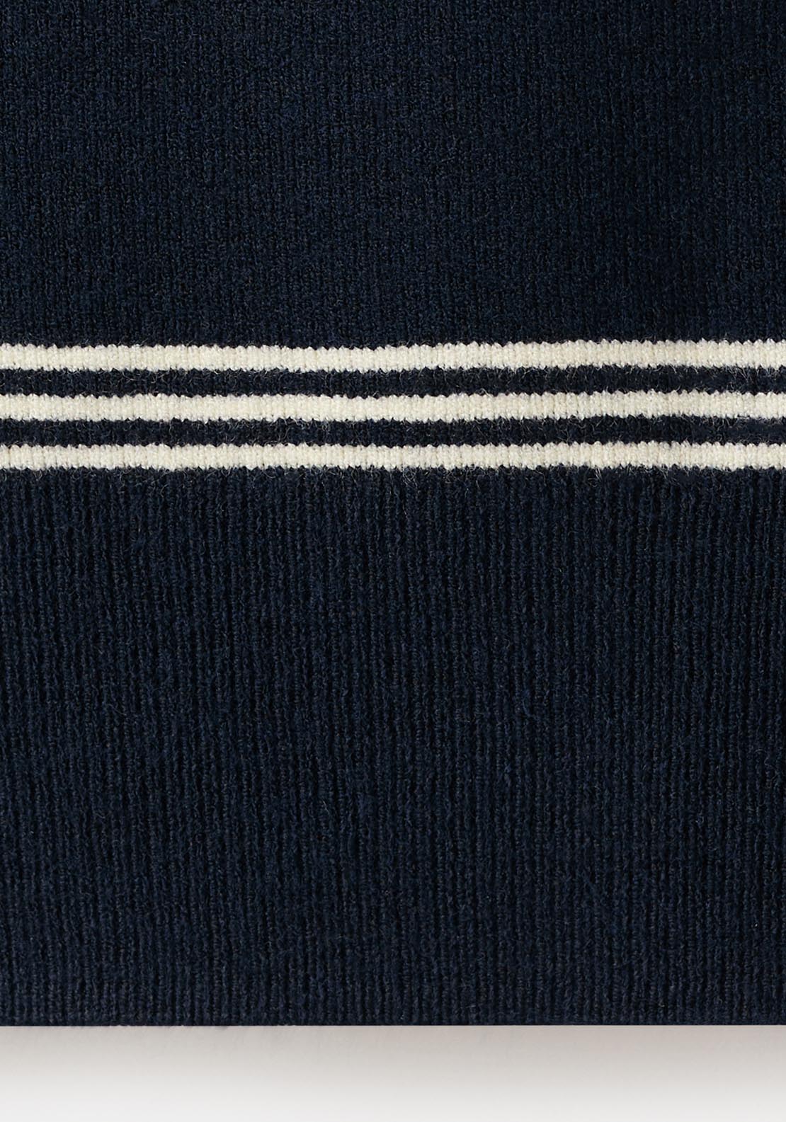 Mango Striped Polo Neck Sweater - Navy 9 Shaws Department Stores