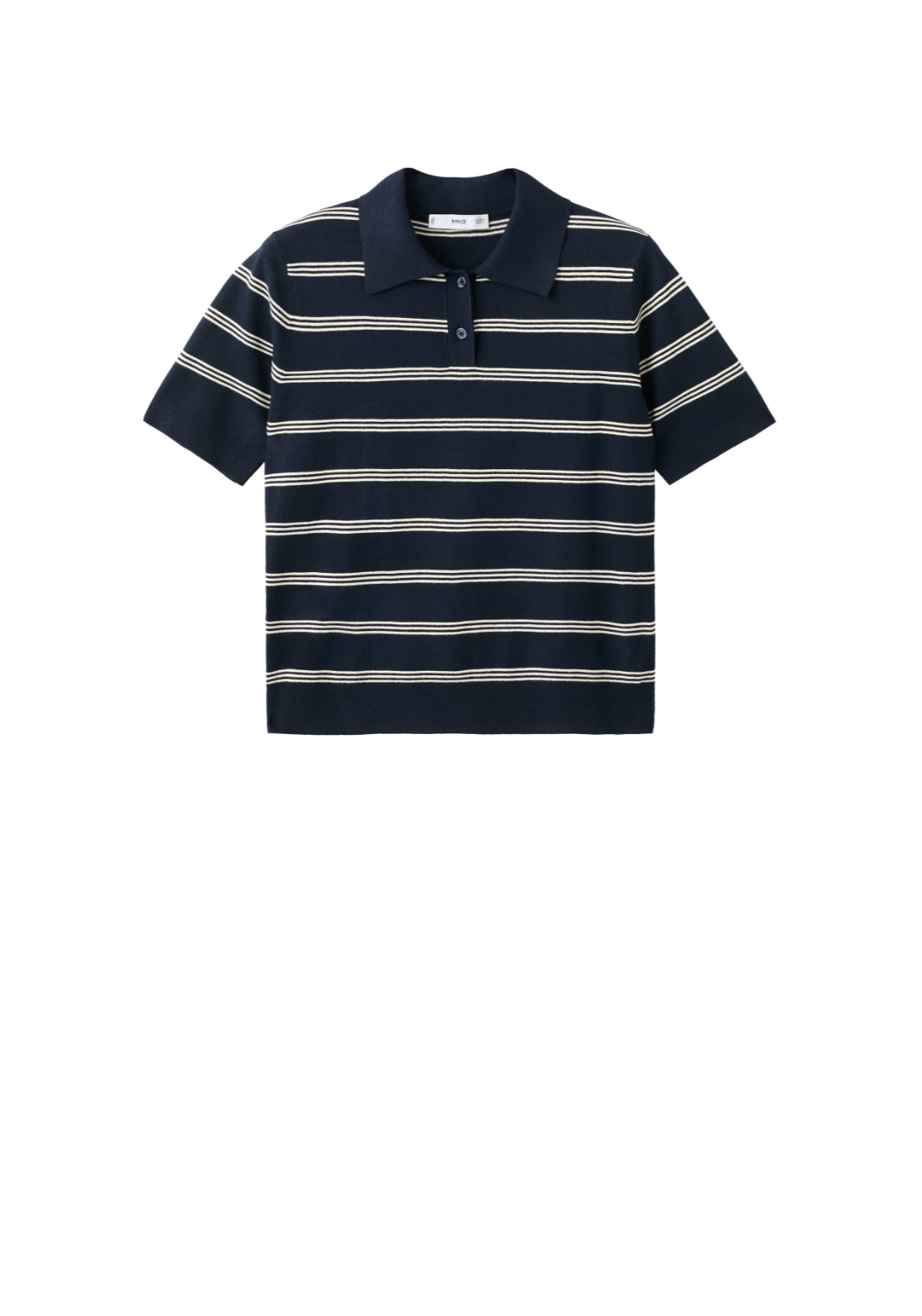Striped Polo Neck Sweater - Blue