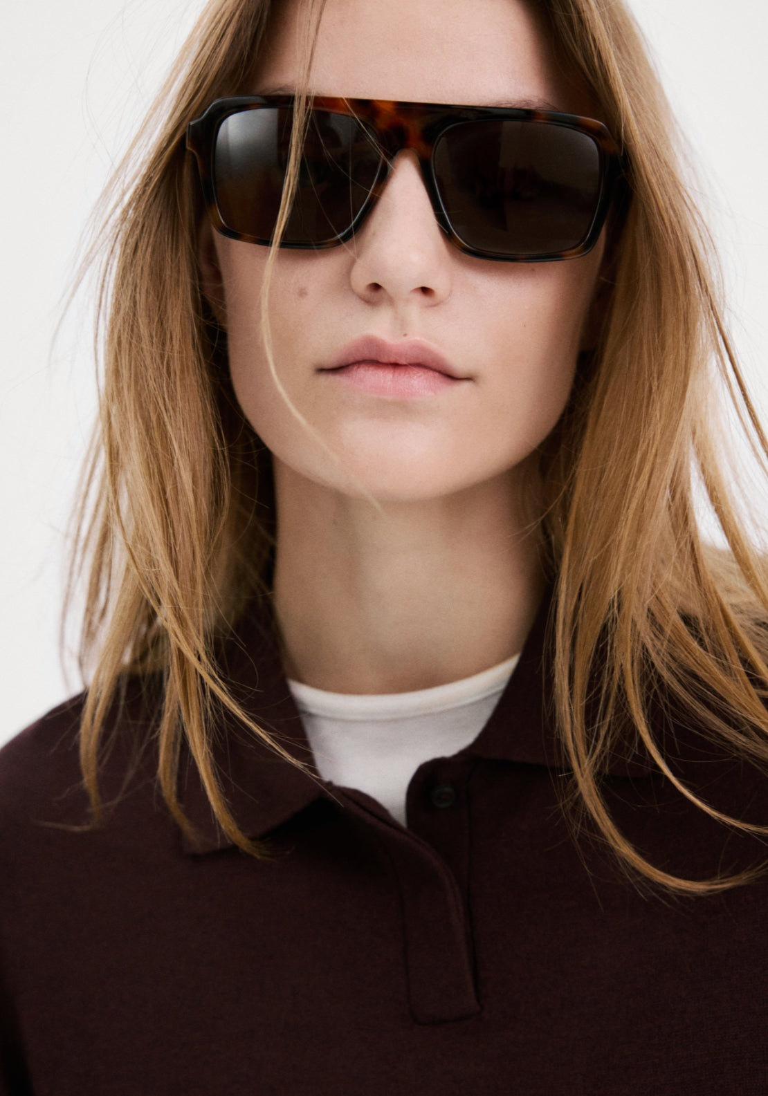 Knitted Polo Neck Sweater - Burgundy