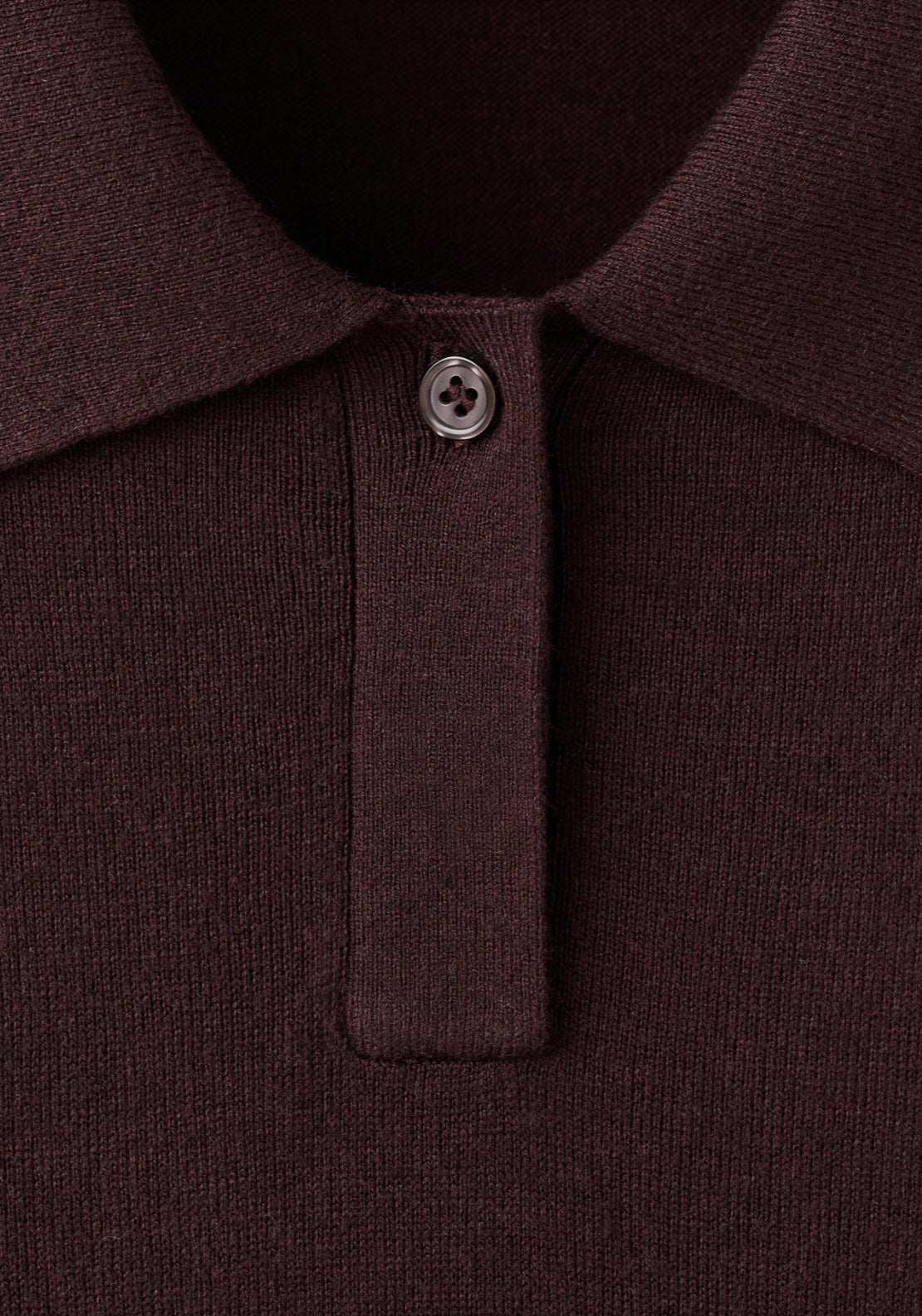 Knitted Polo Neck Sweater - Burgundy