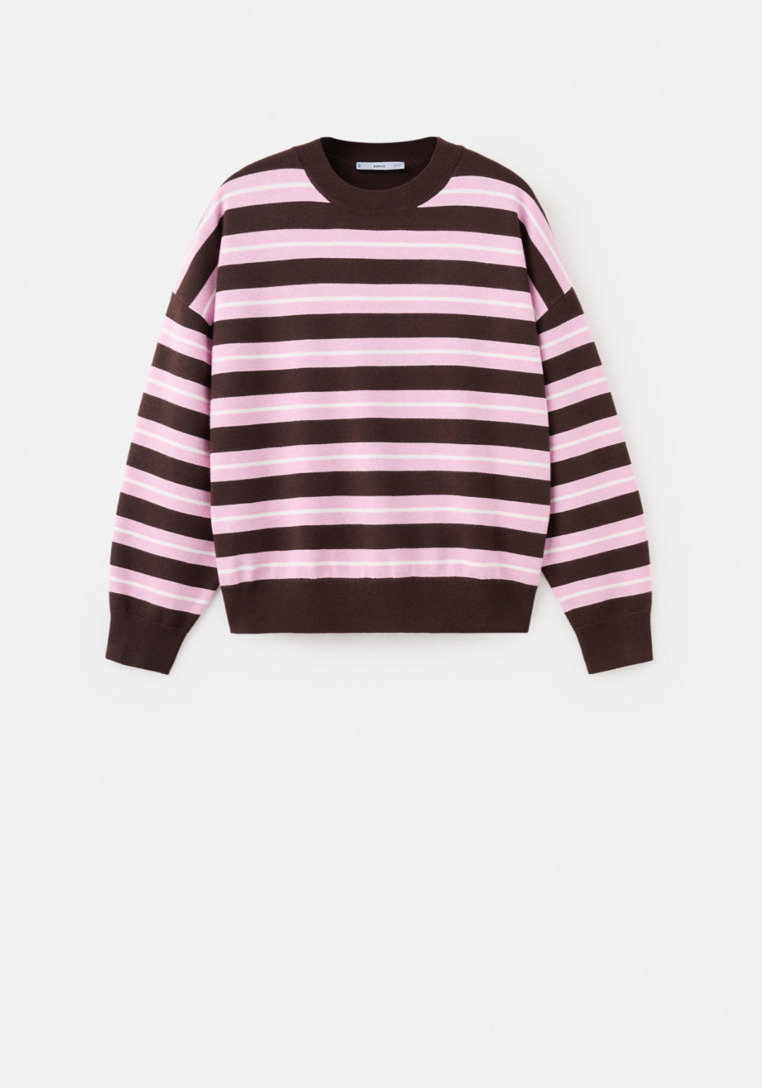 Striped Knit Sweater - Brown