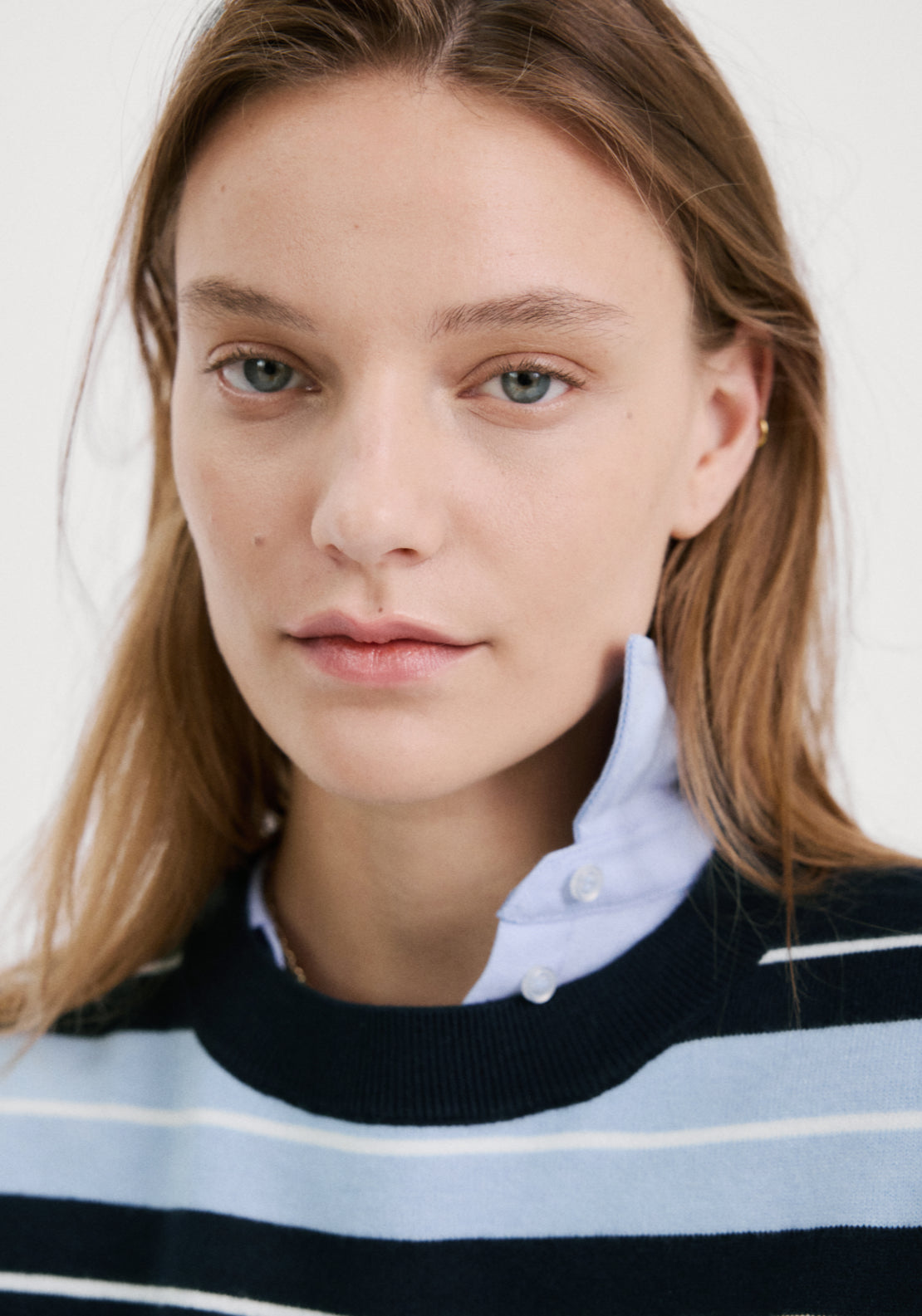 Knit Striped Sweater - Blue