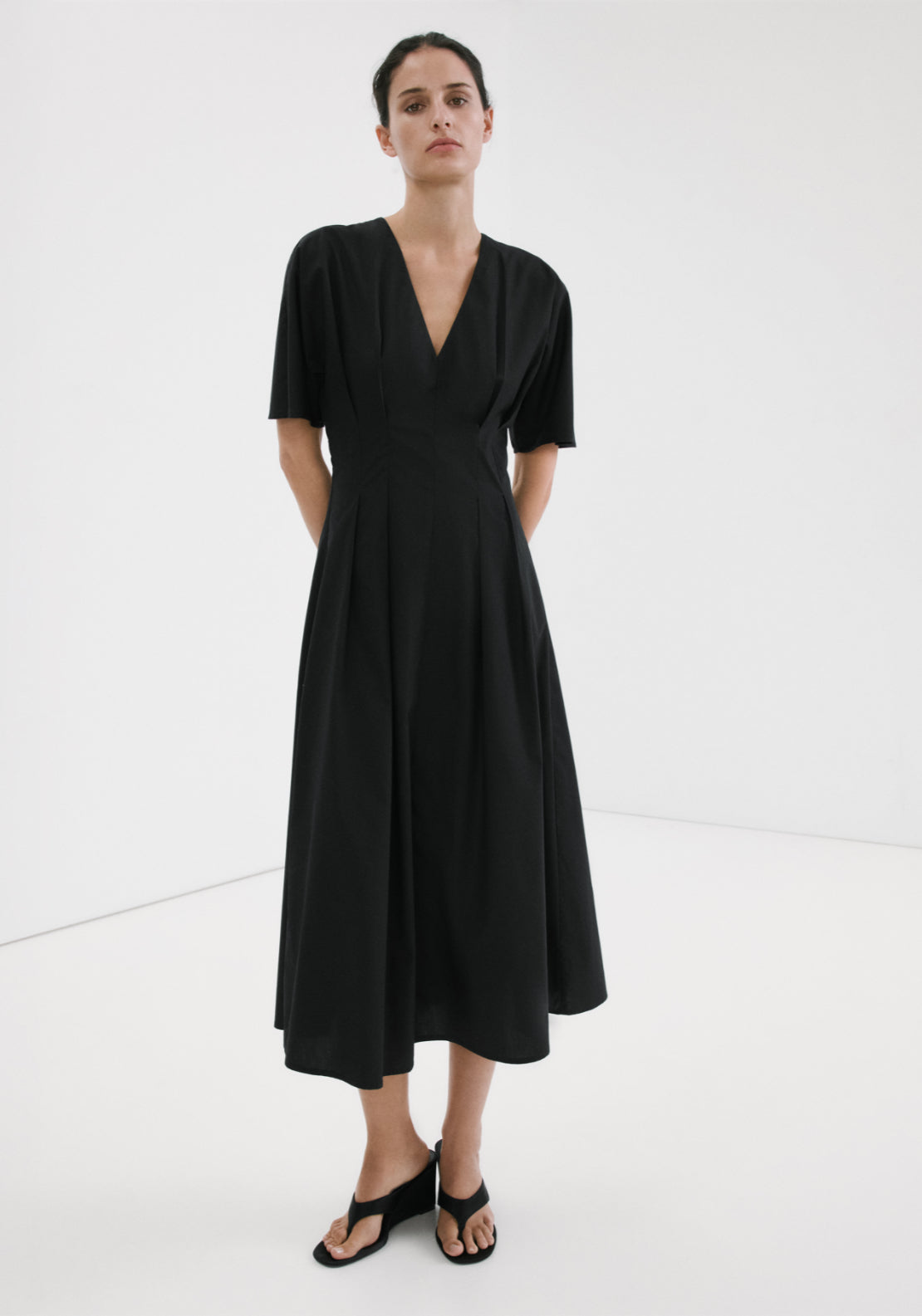A-Line Lyocell Dress - Black