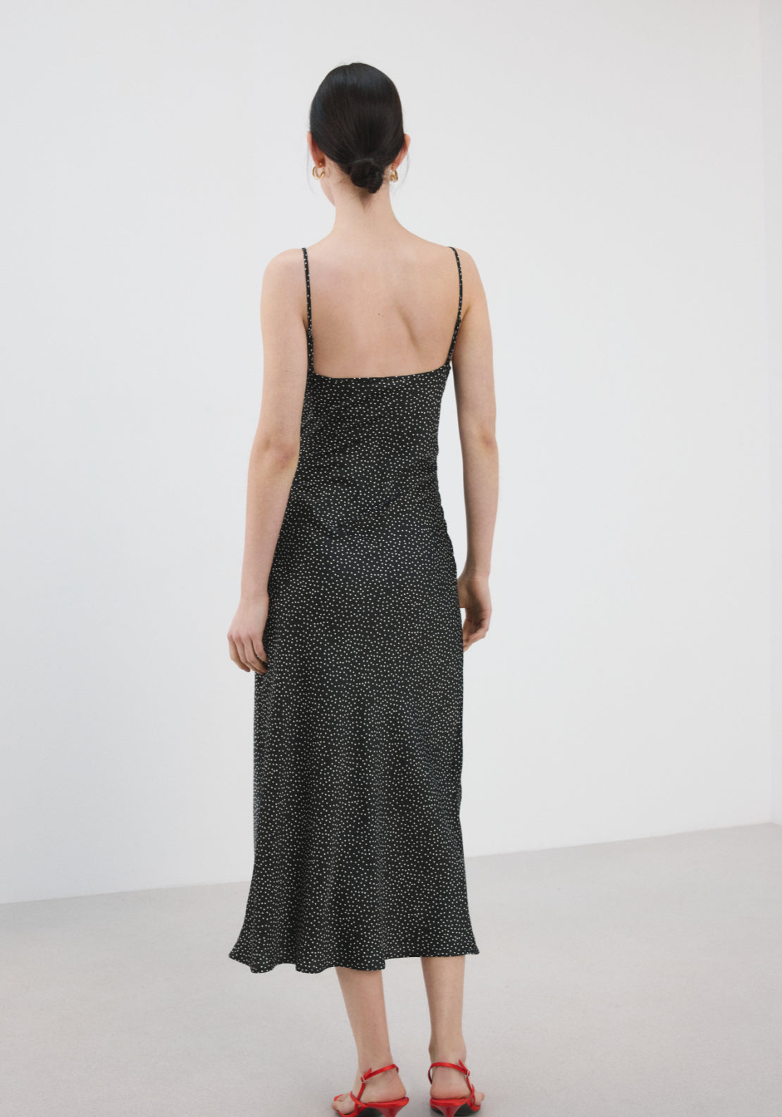Polka Dot Lace Dress - Black
