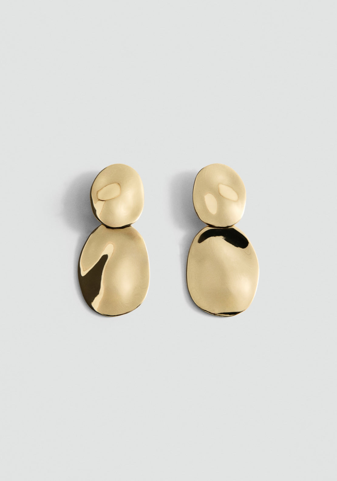Embossed Pendant Earrings - Gold