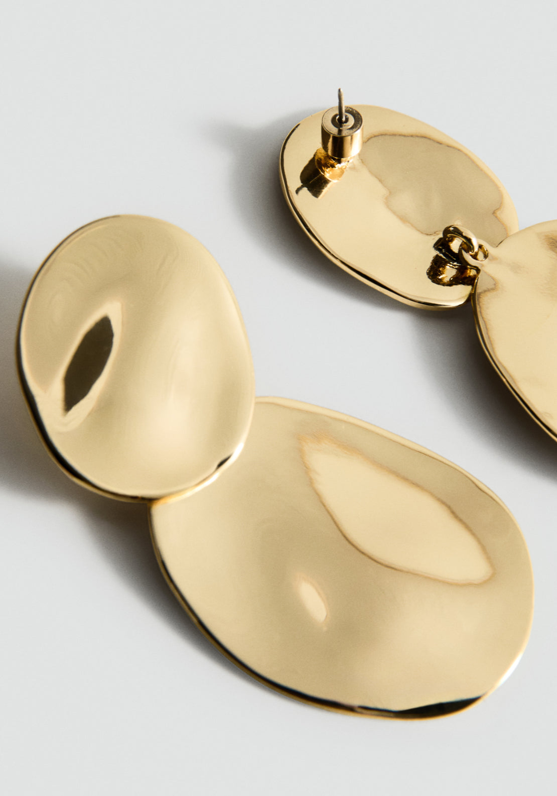 Embossed Pendant Earrings - Gold