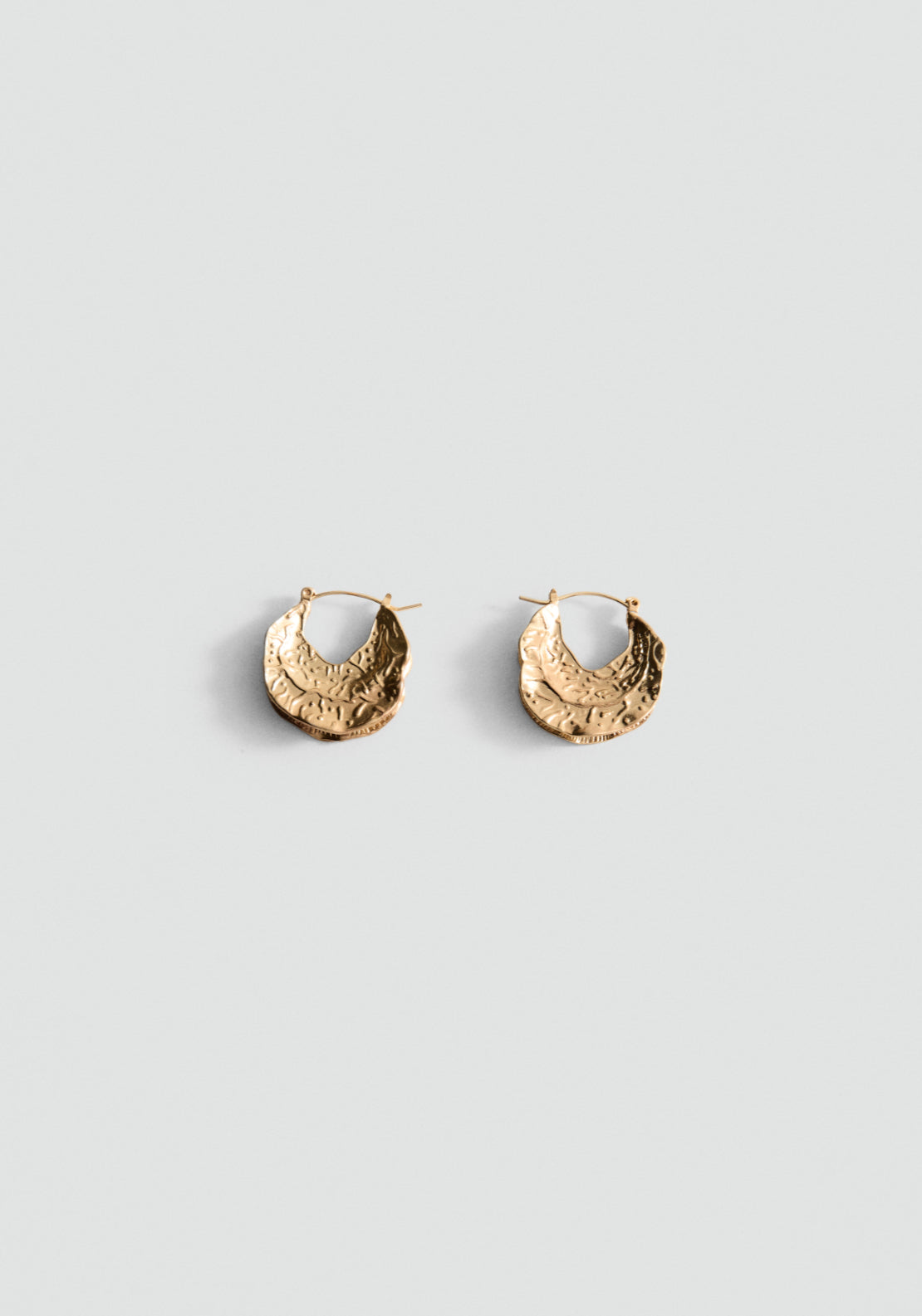 Textured Hoop Earrings - Gold