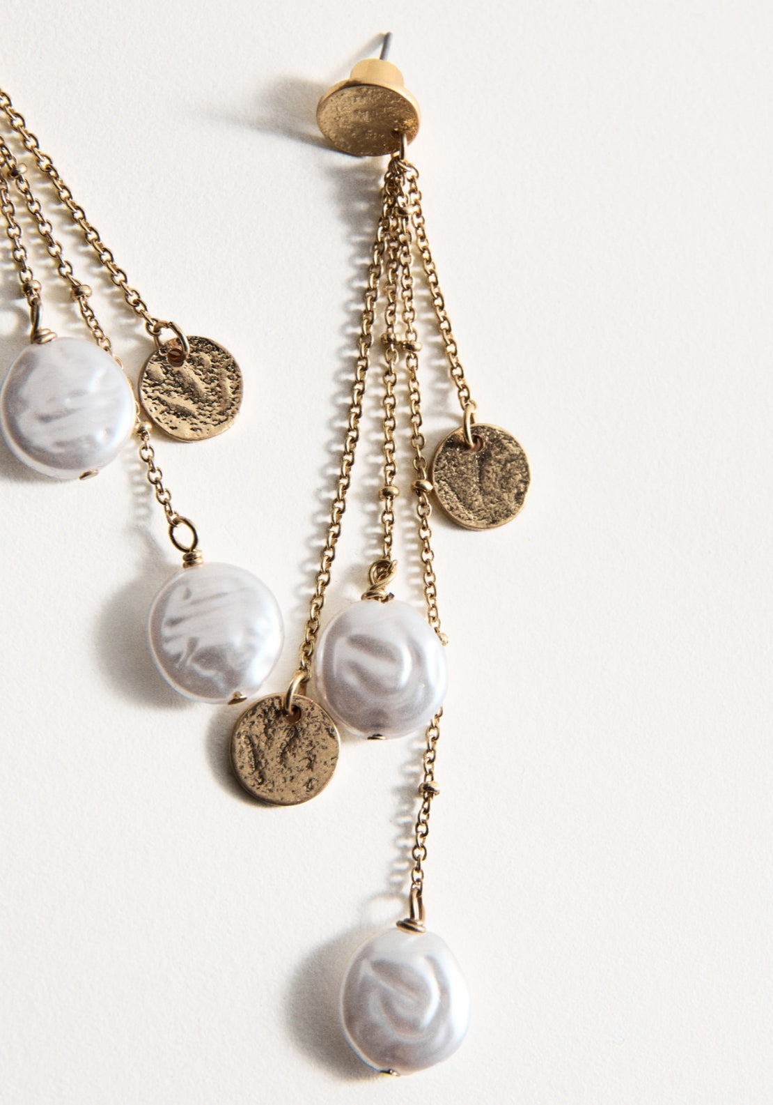 Long Beaded Earrings - Gold