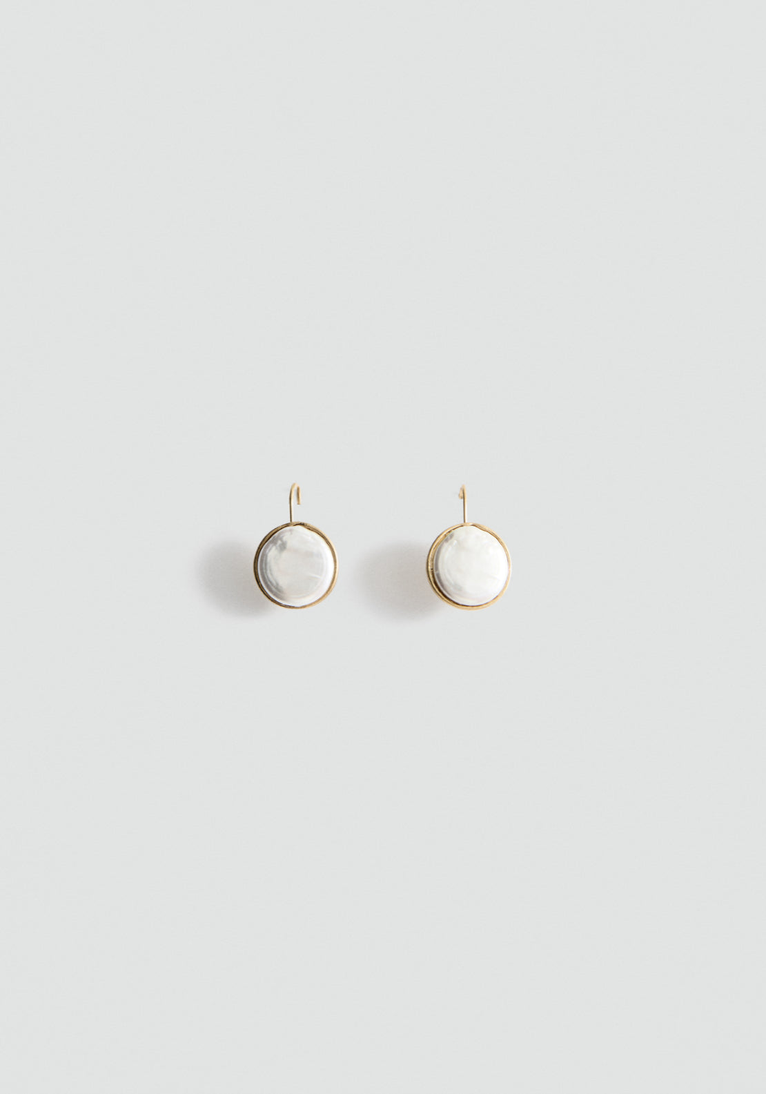 Round Resin Earrings - Gold