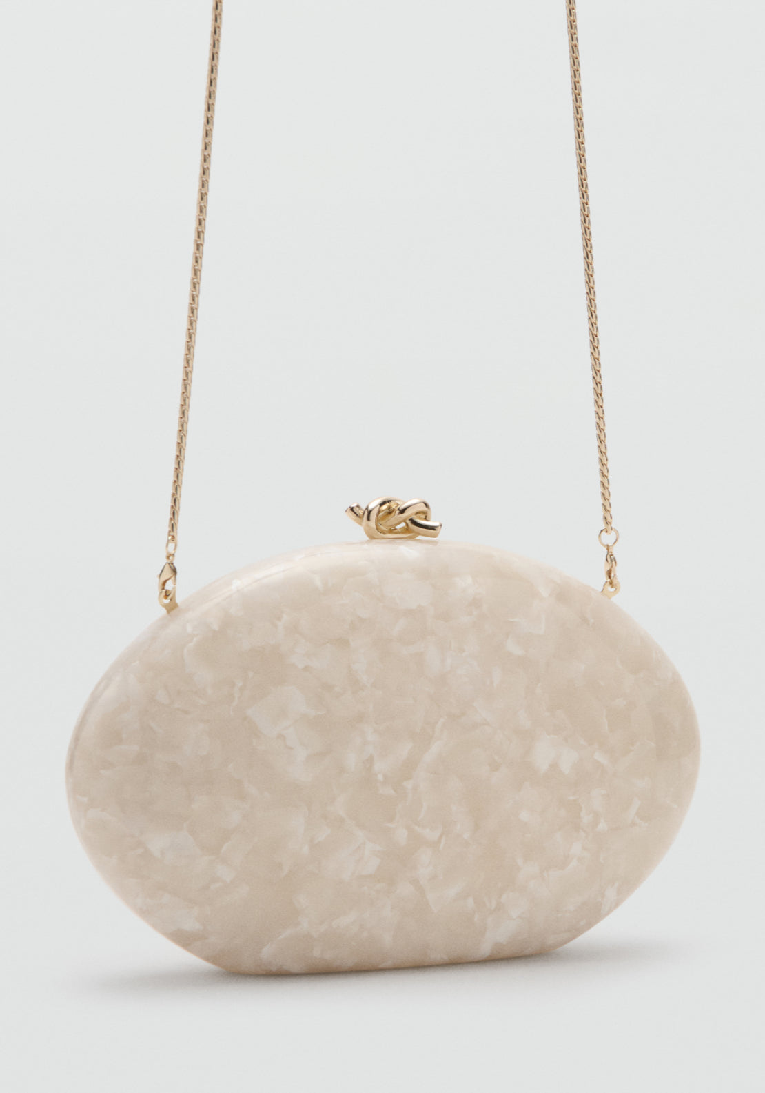 Pearl Effect Clutch Bag - Cream