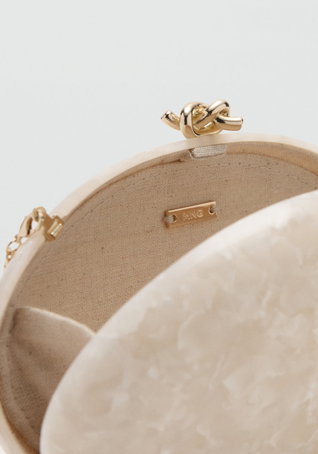 Pearl Effect Clutch Bag - Cream