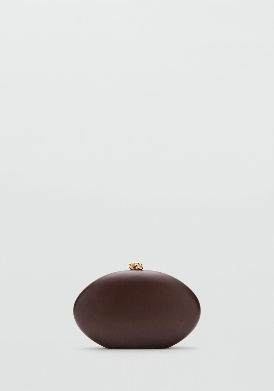 Oval Clutch Bag - Brown