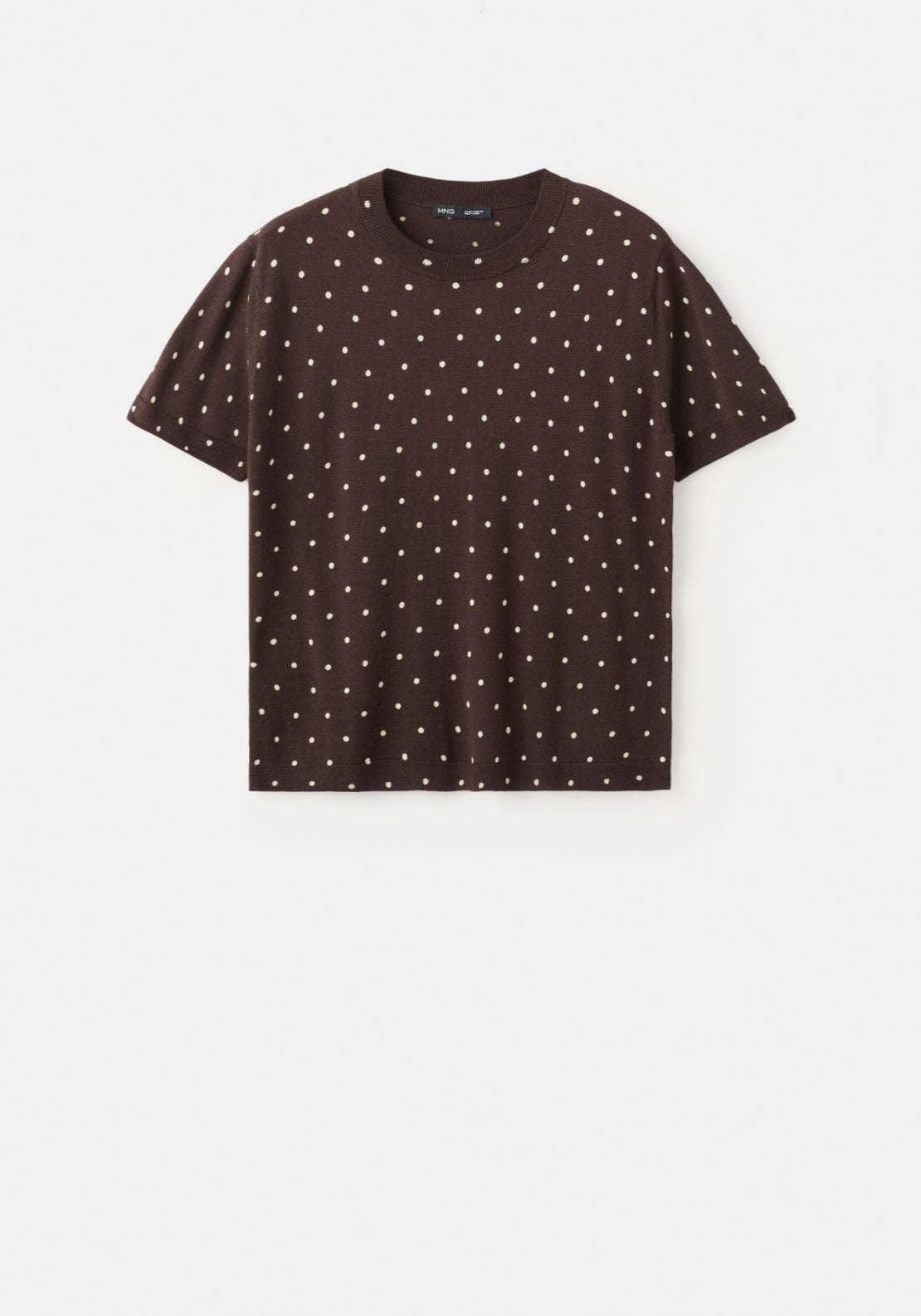 Polka Dot Knitted Sweater - Brown